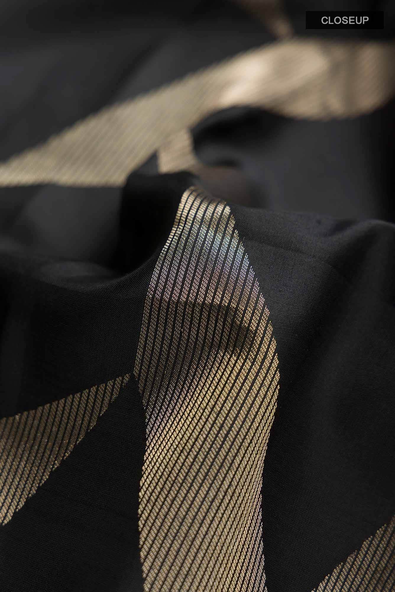 Black Kanchipuram Silk Saree