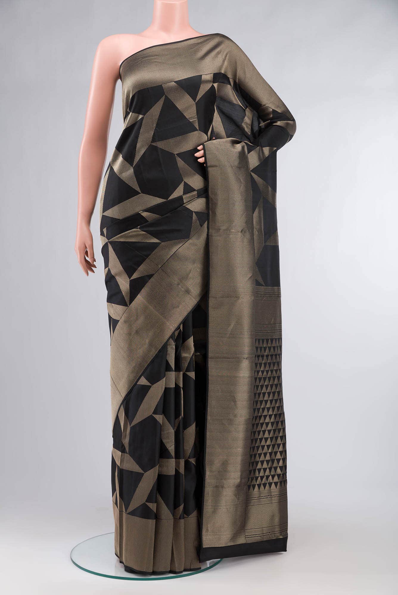 Black Kanchipuram Silk Saree