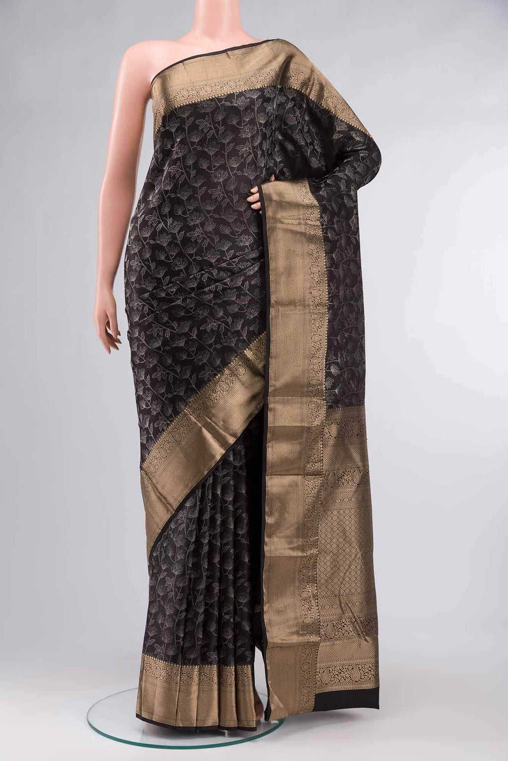 Black Kanchipuram Silk Saree