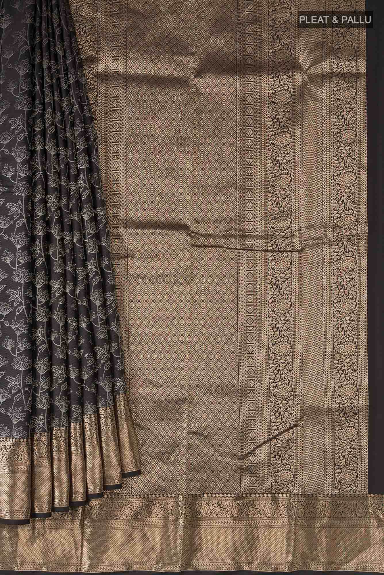 Black Kanchipuram Silk Saree