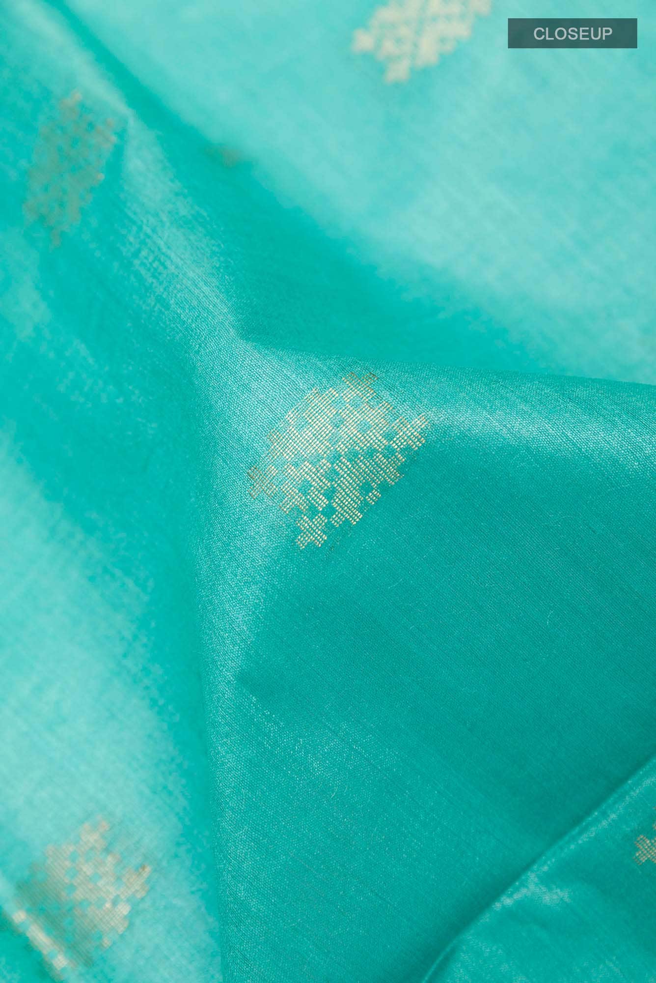Light Blue Tussar Silk Saree