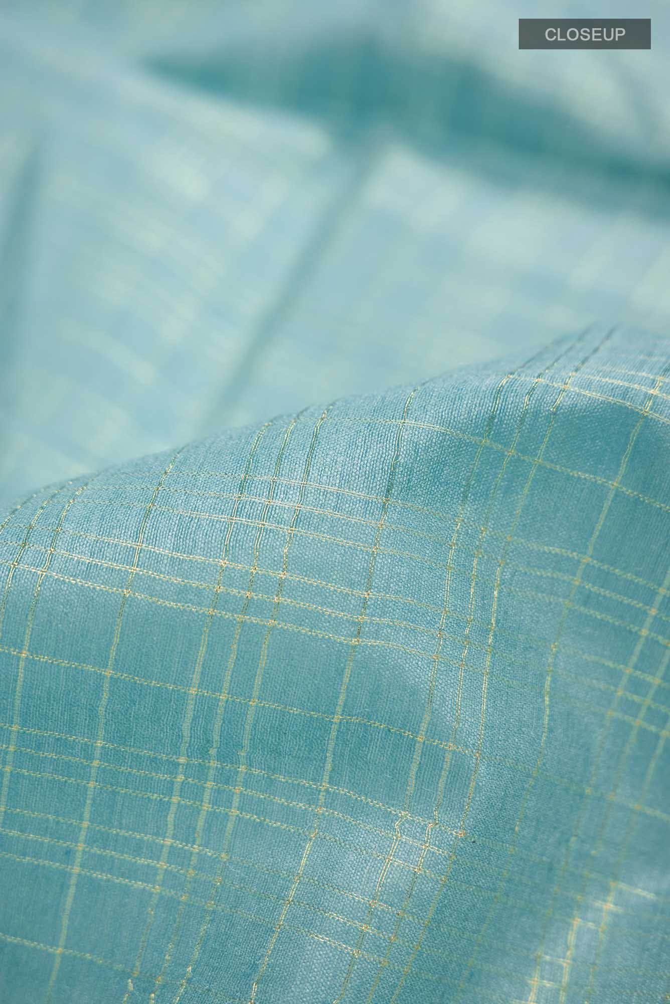 Blue Tussar Silk Saree