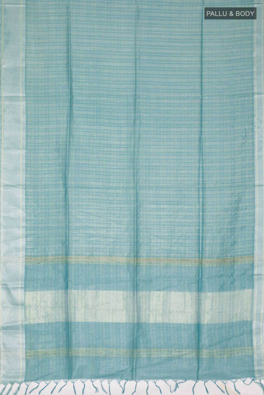 Blue Tussar Silk Saree