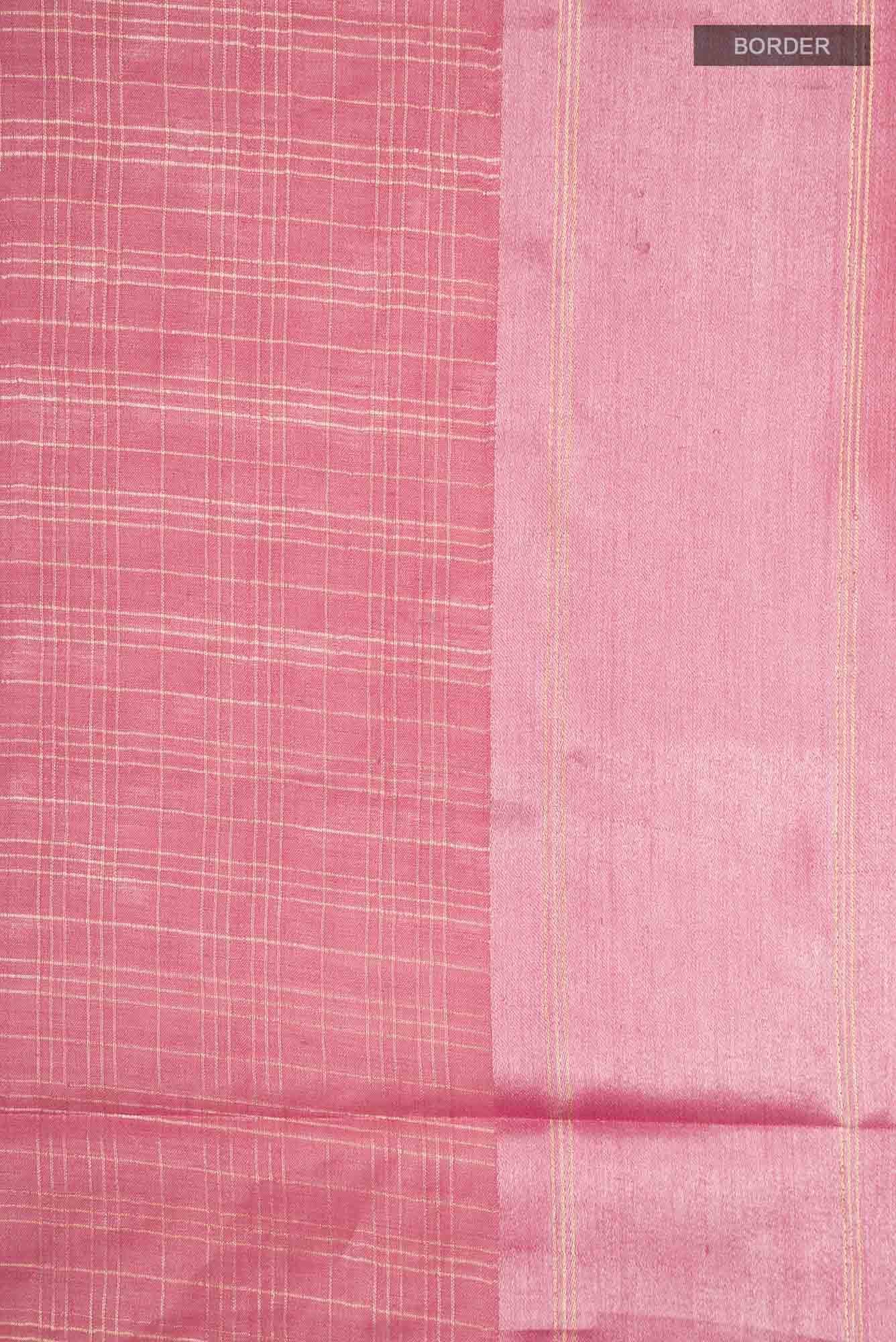 Coral Tussar Silk Saree