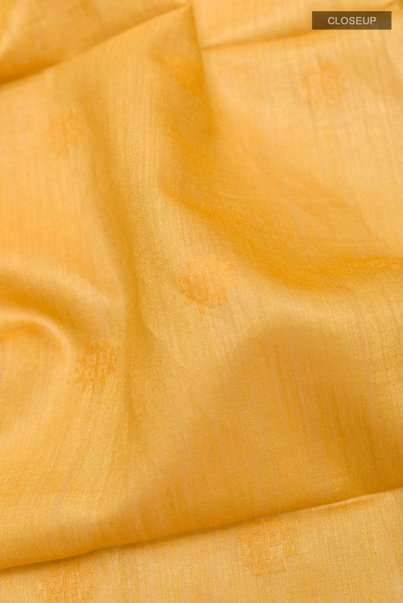 Mustard Tussar Silk Saree