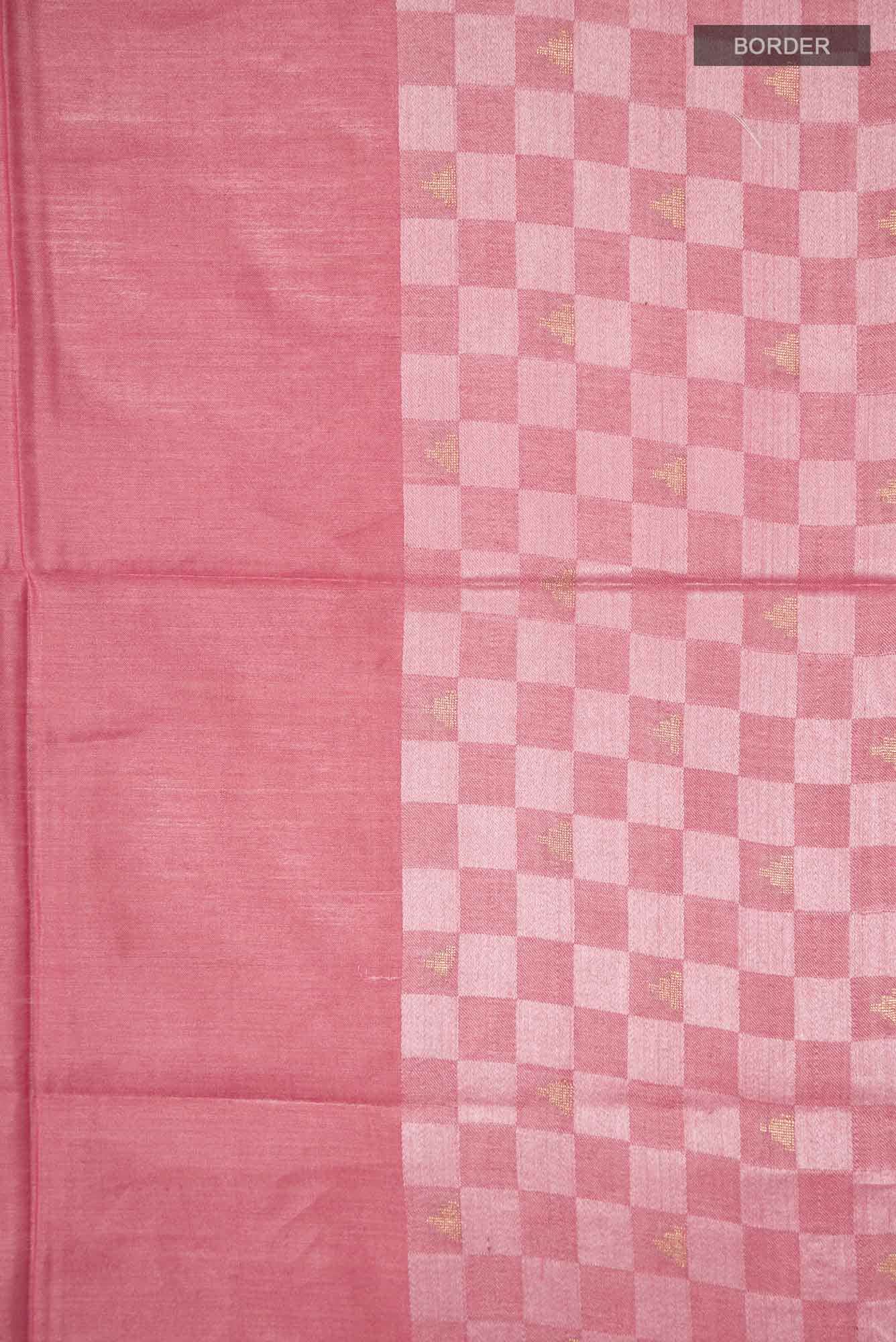 Coral Tussar Silk Saree