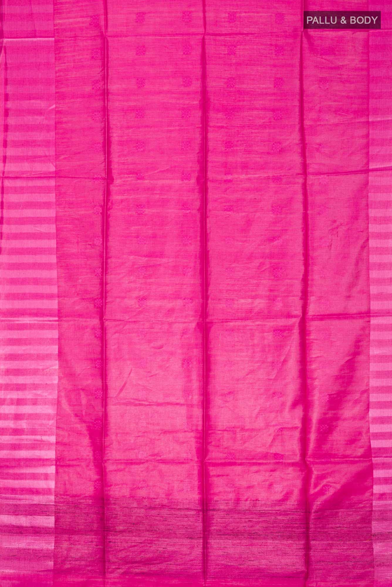 Pink Tussar Silk Saree