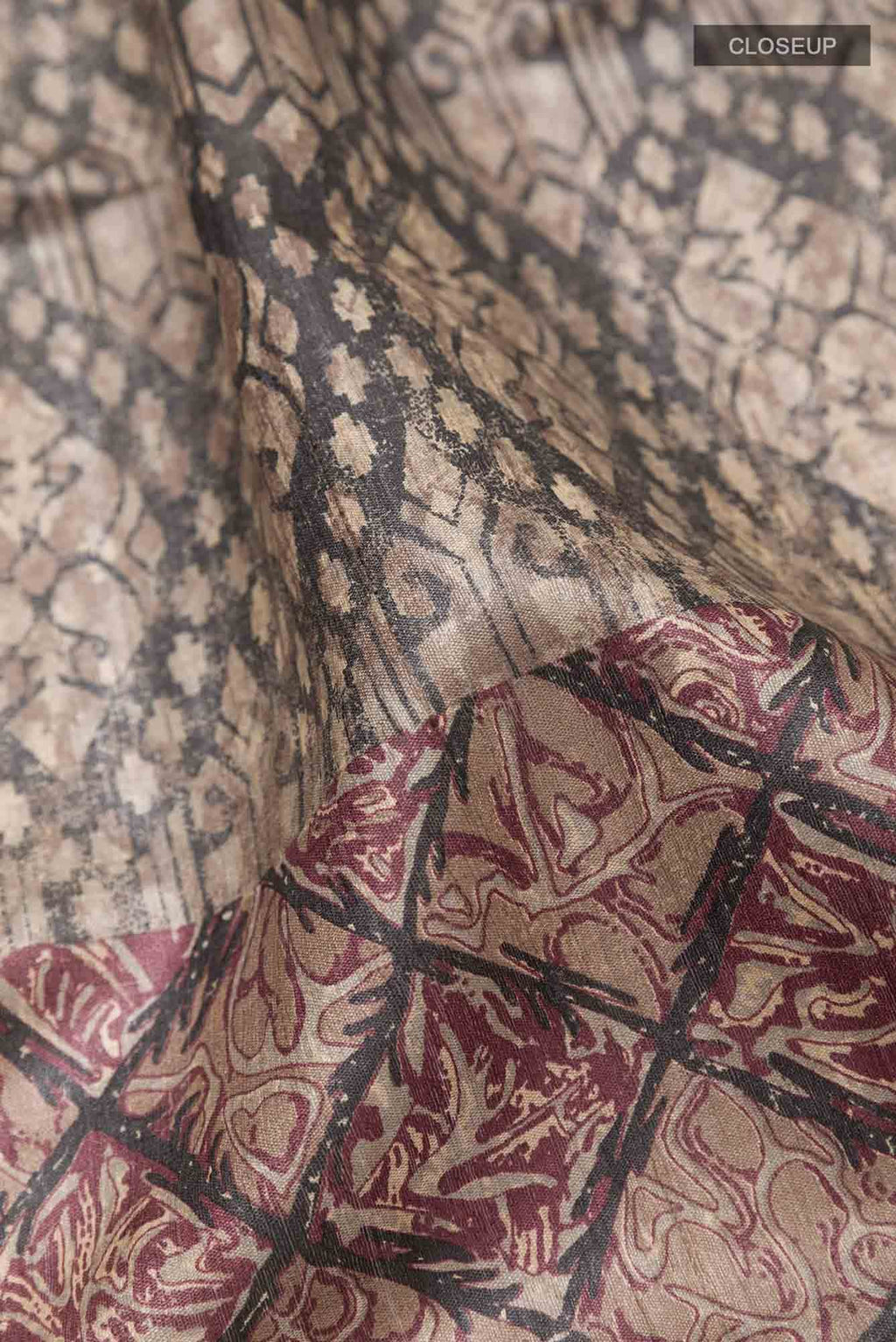 Brown Tussar Silk Saree