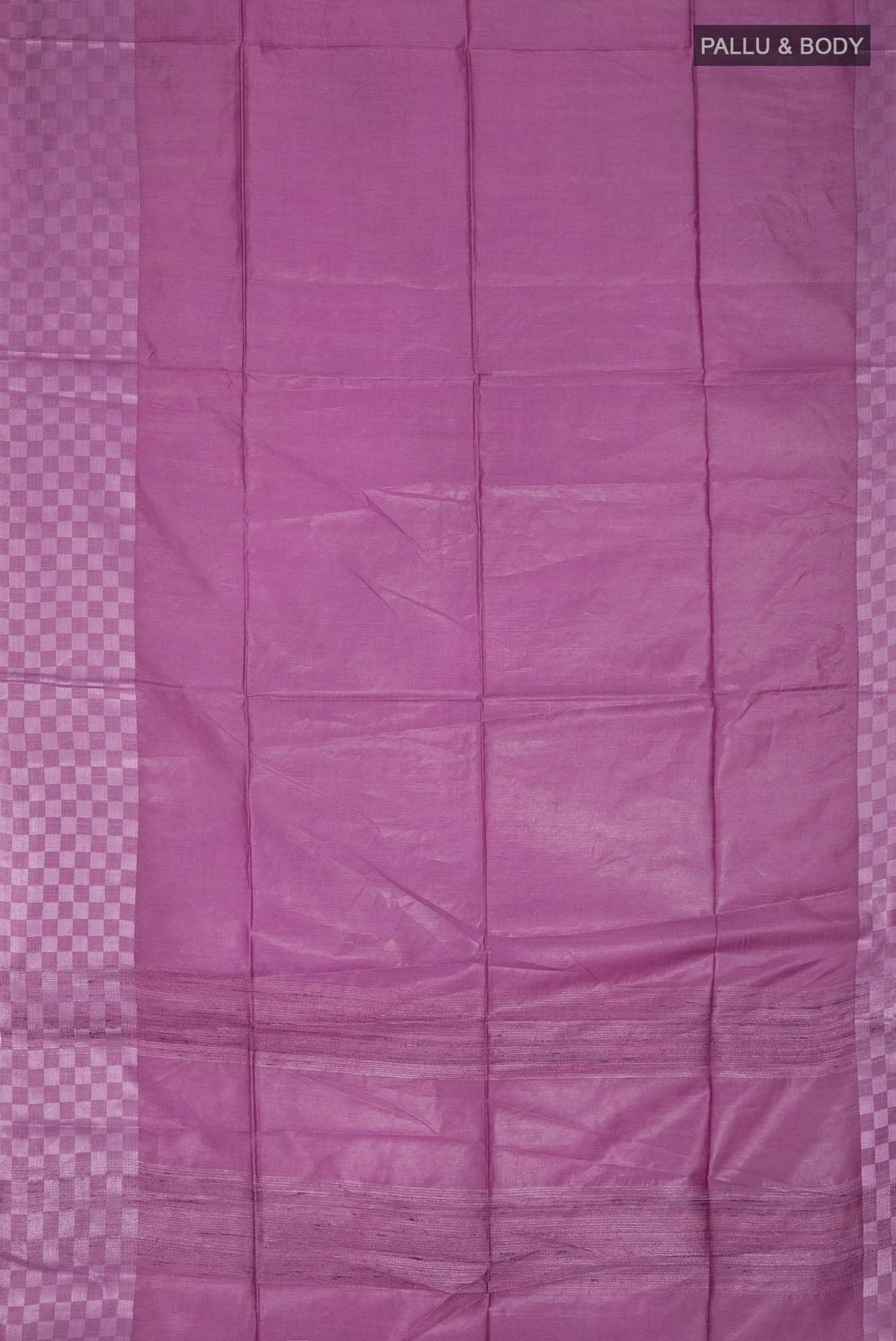 Lavender Tussar Silk Saree