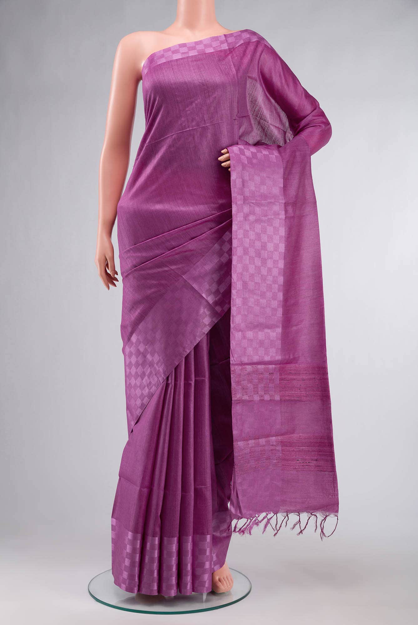 Purple Tussar Silk Saree