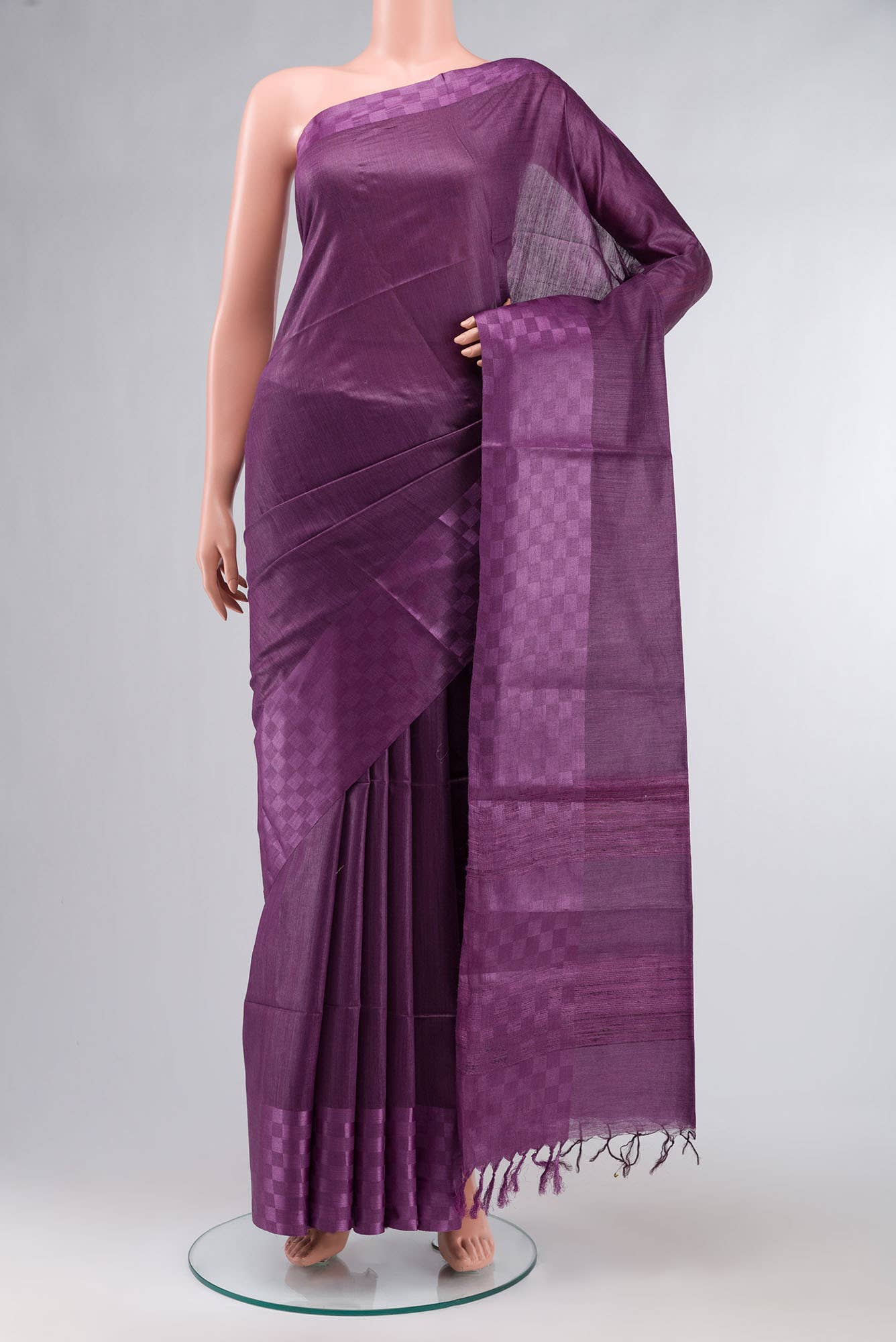 Purple Tussar Silk Saree