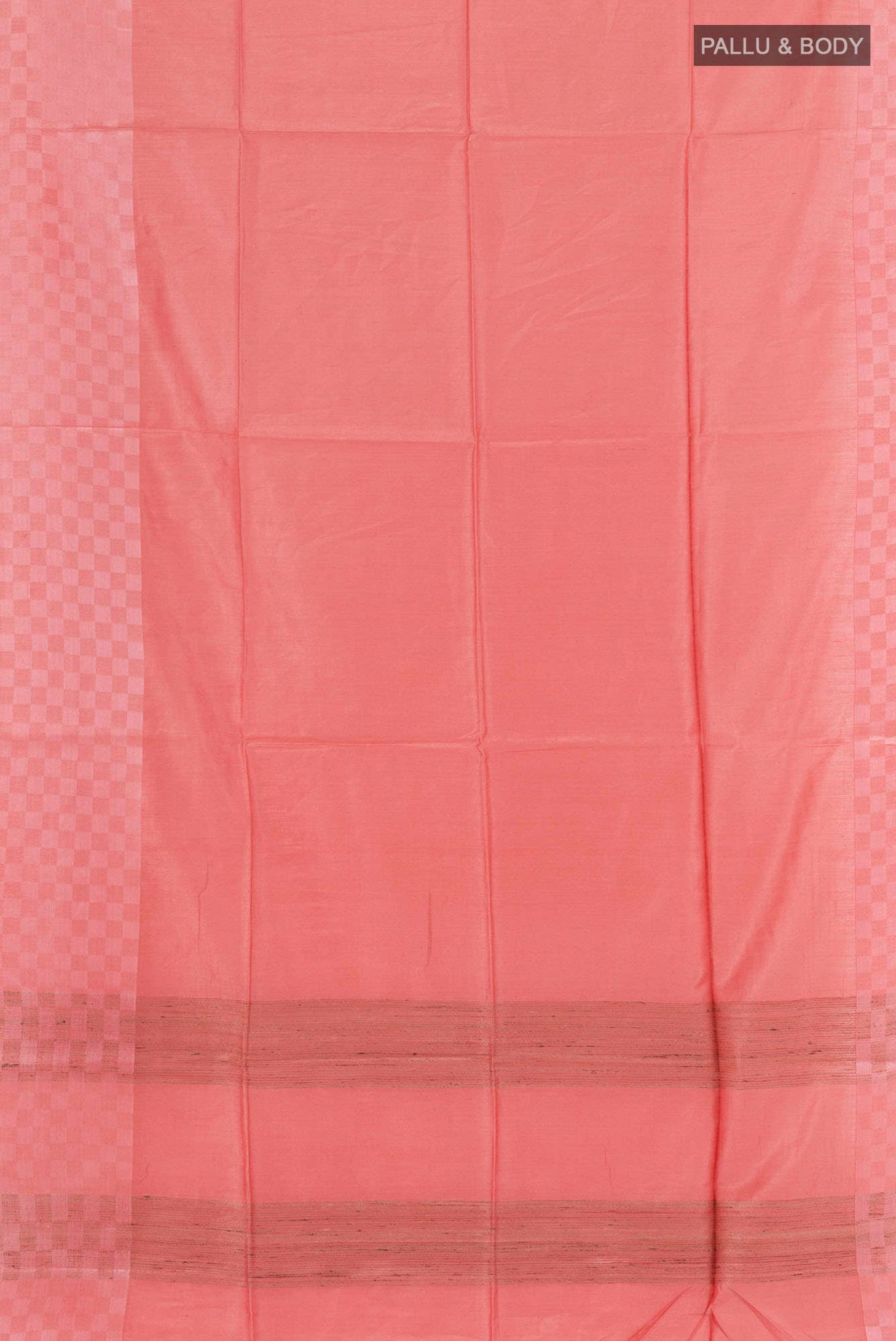Peach Tussar Silk Saree
