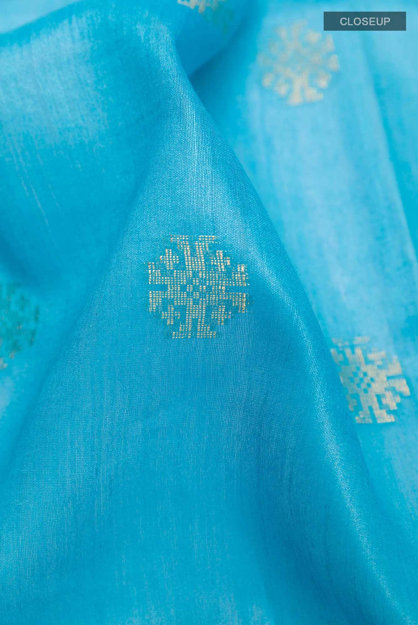 Blue Tussar Silk Saree