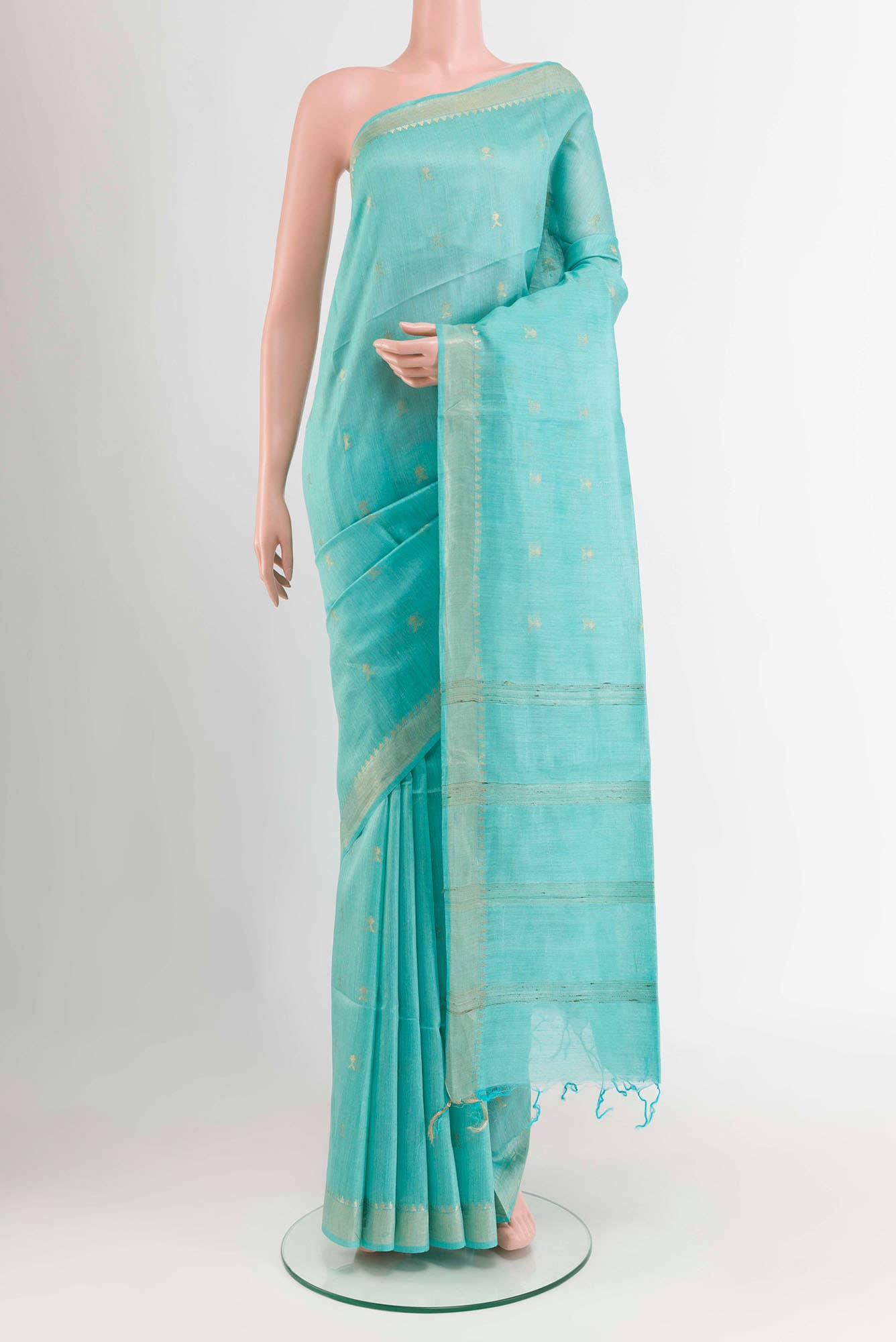 Light Blue Tussar Saree