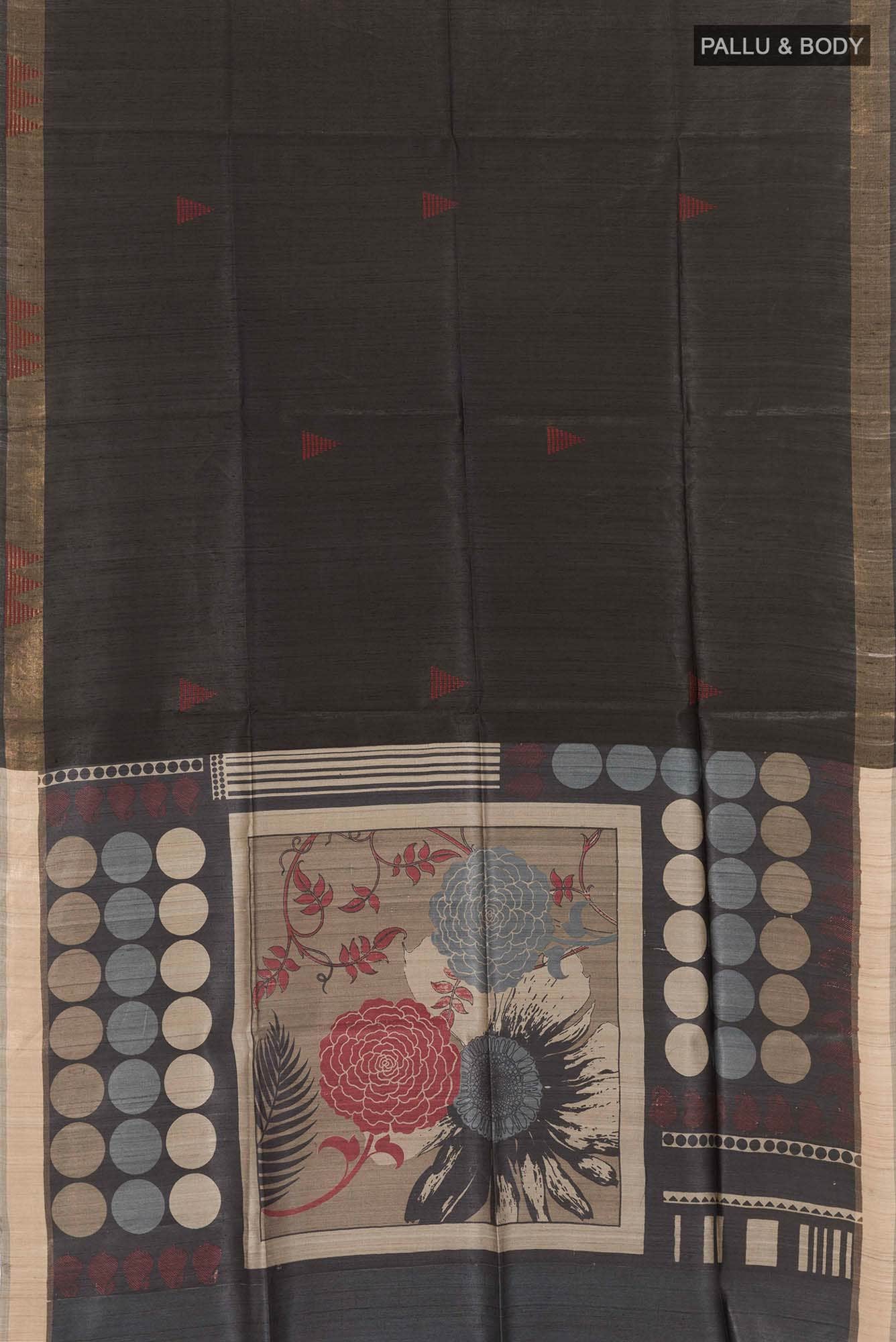 Black Tussar Saree