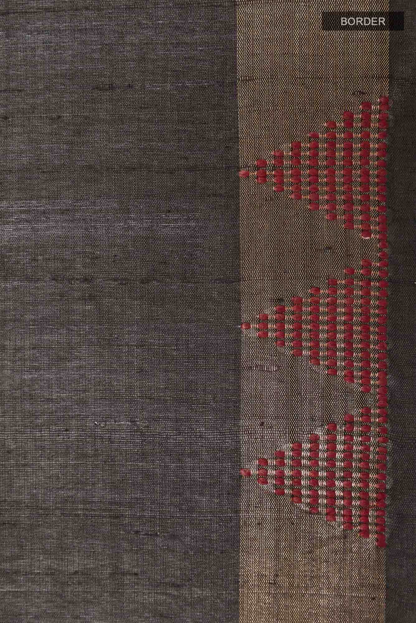 Black Tussar Silk Saree