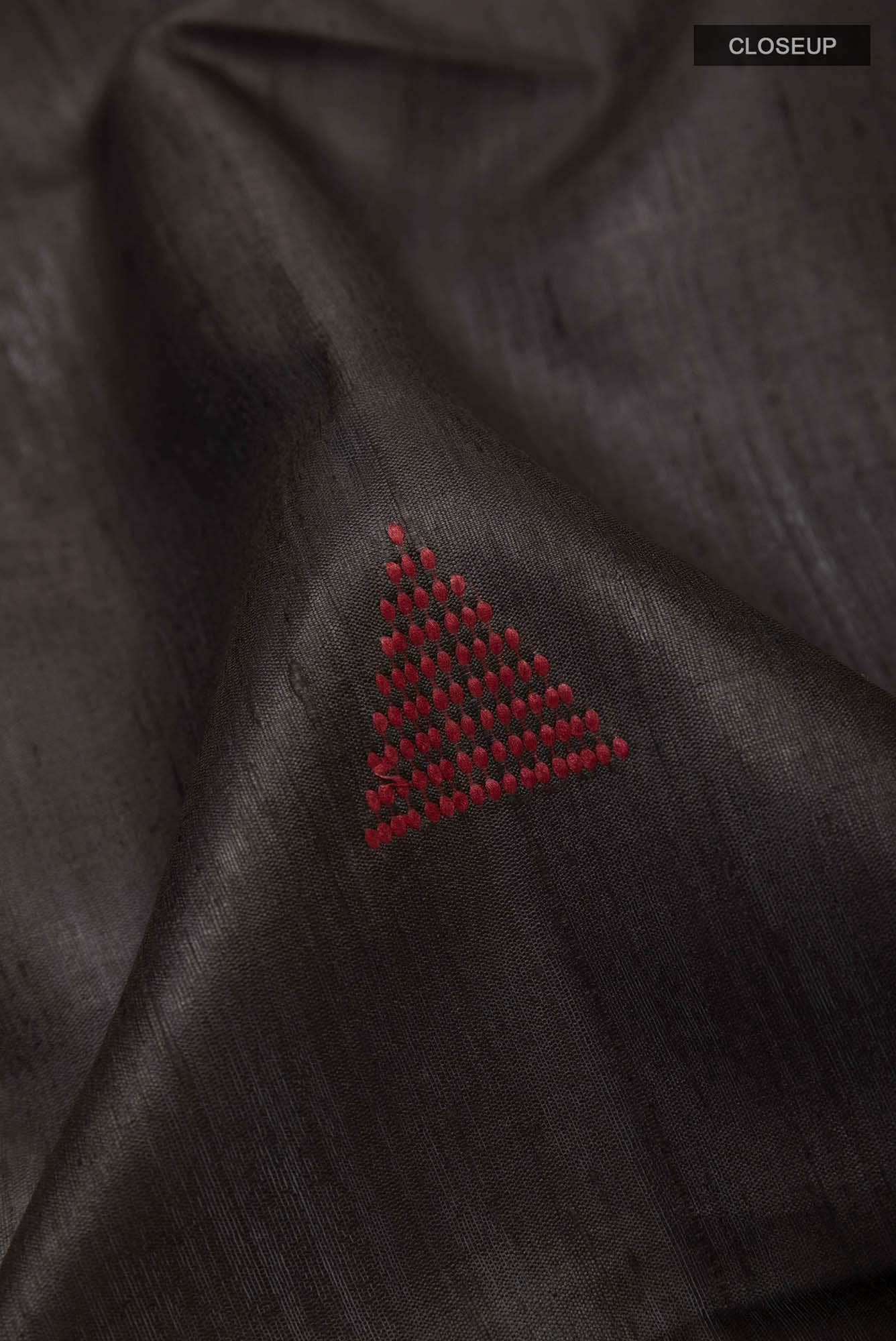 Black Tussar Silk Saree