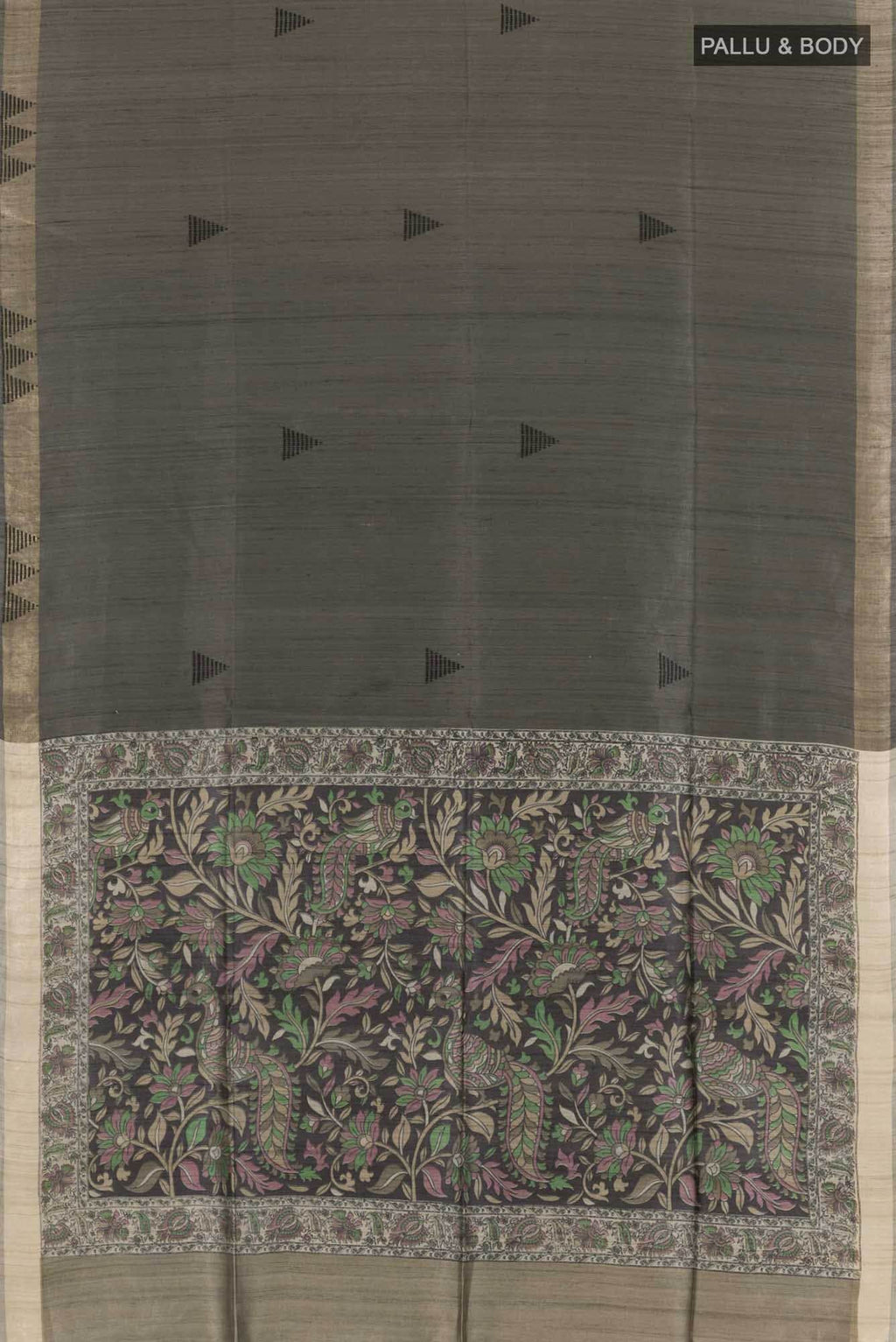 Grey Tussar Saree
