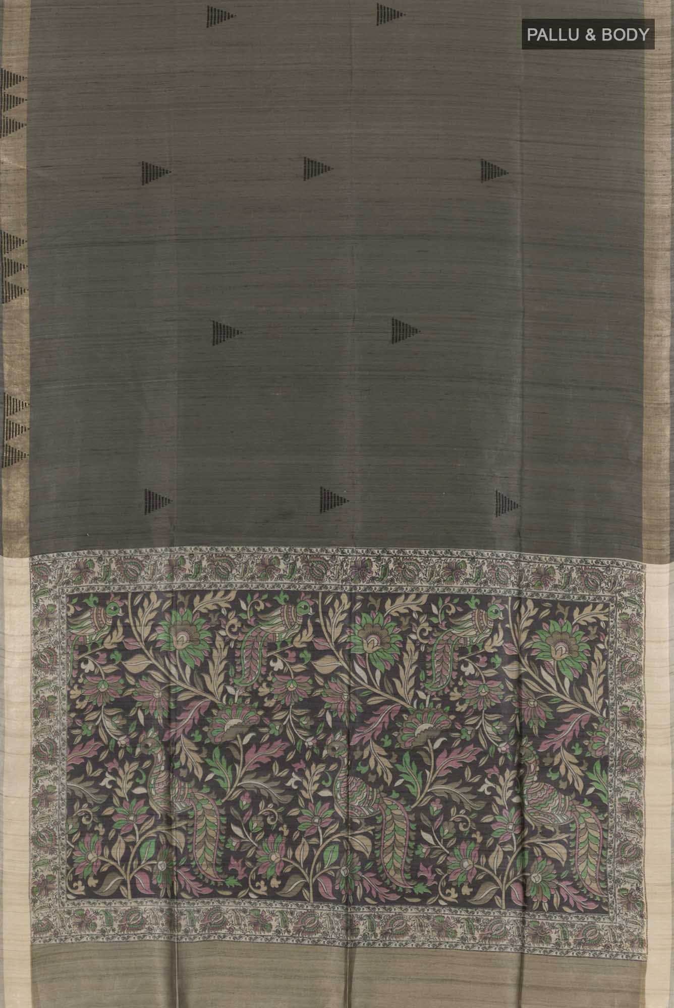 Grey Tussar Saree