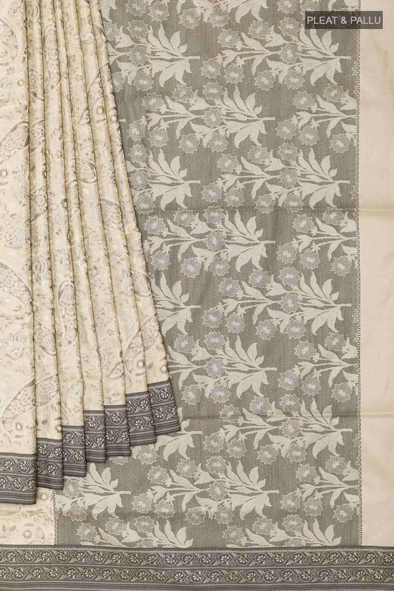 Beige Soft Silk Saree