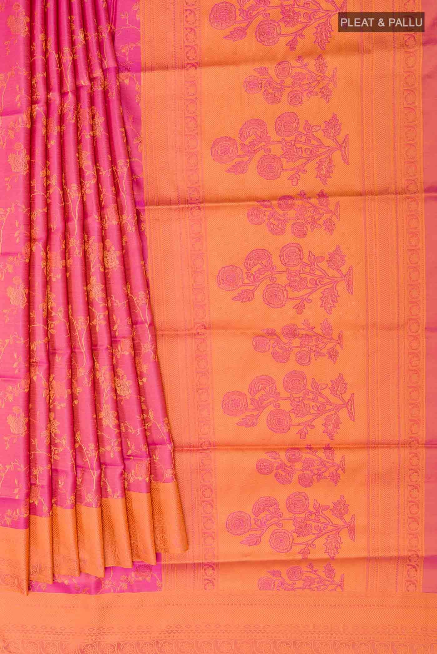 Pink Dual Tone Soft Silk Saree