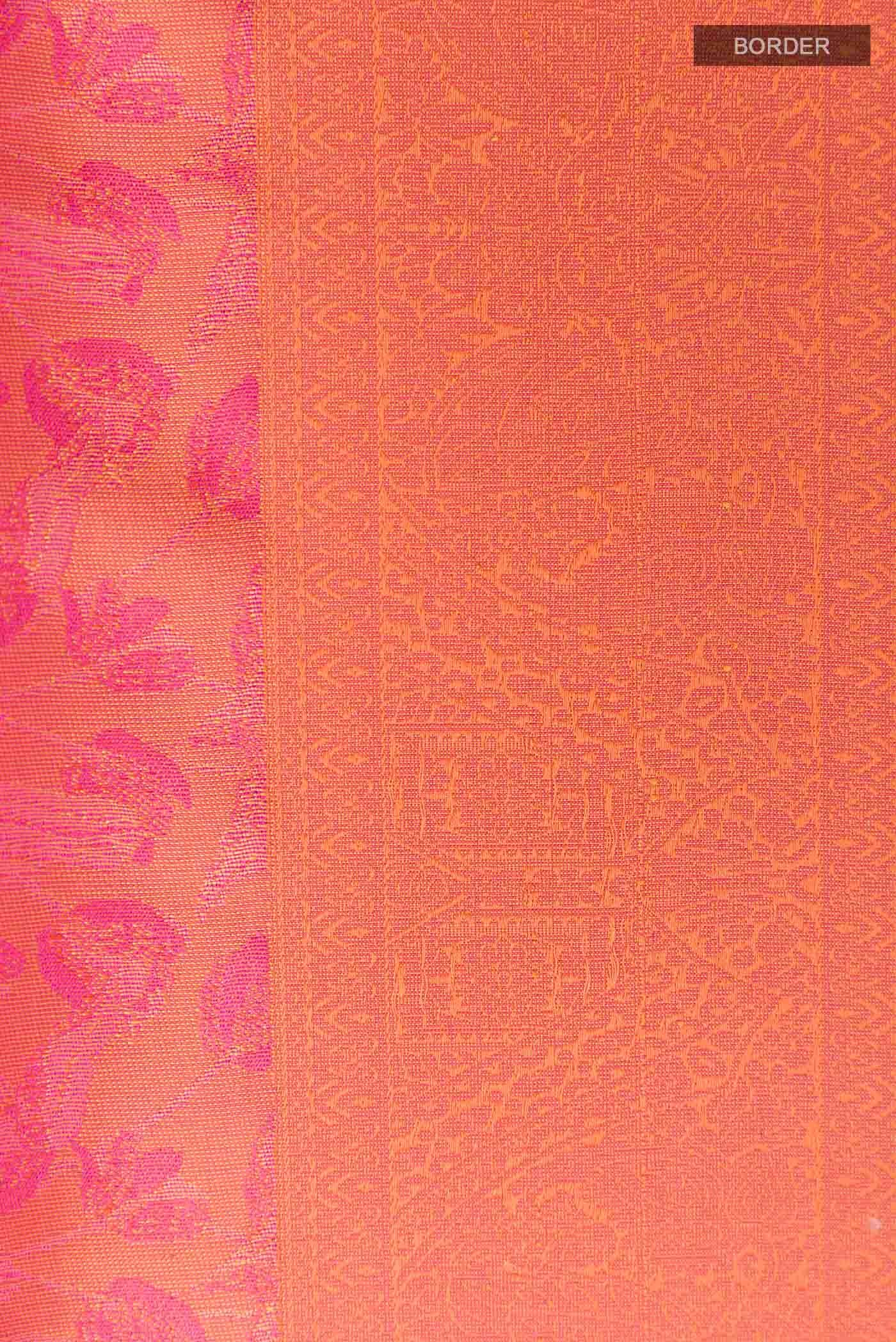 Orange Dual Tone Soft Silk Saree