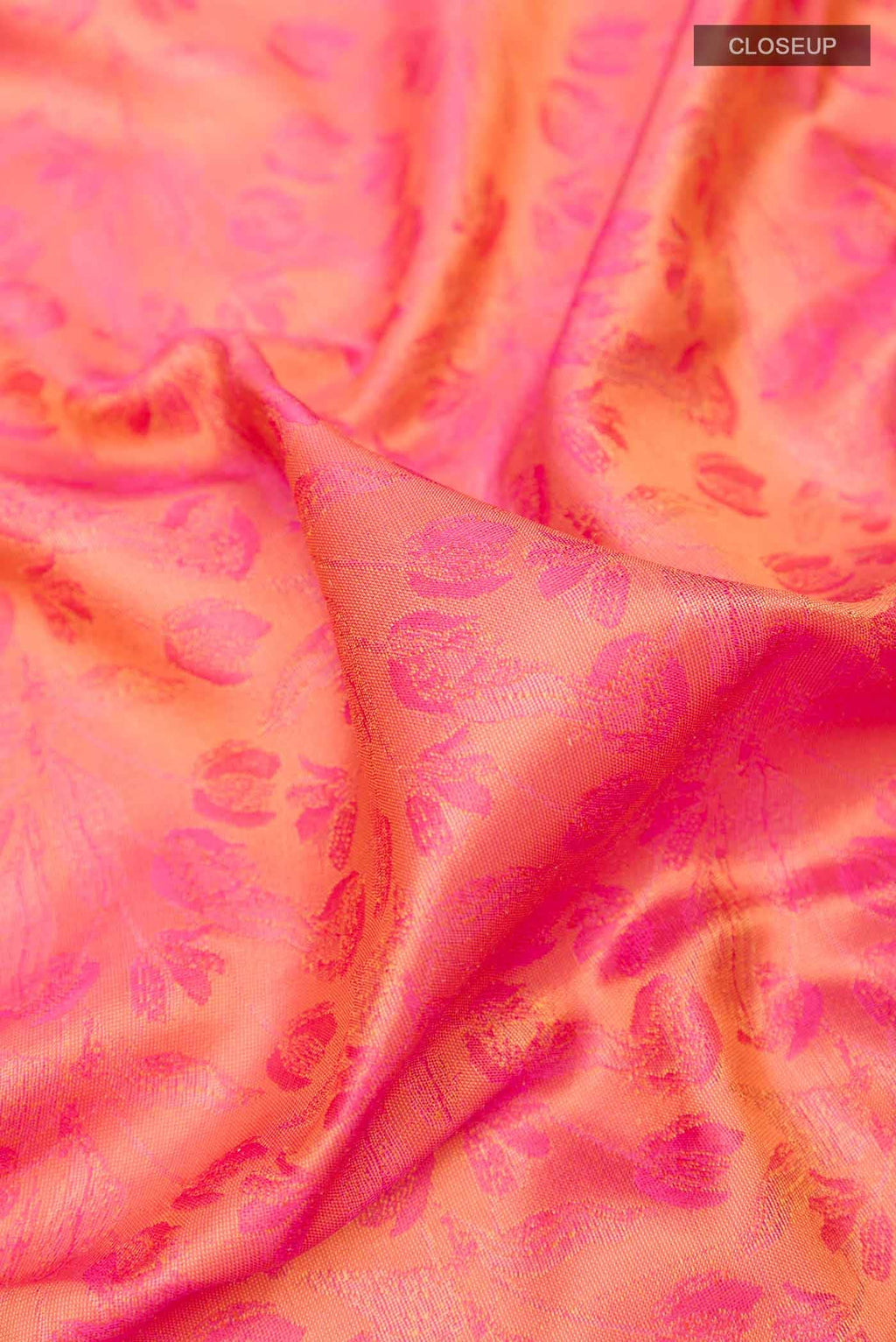 Orange Dual Tone Soft Silk Saree