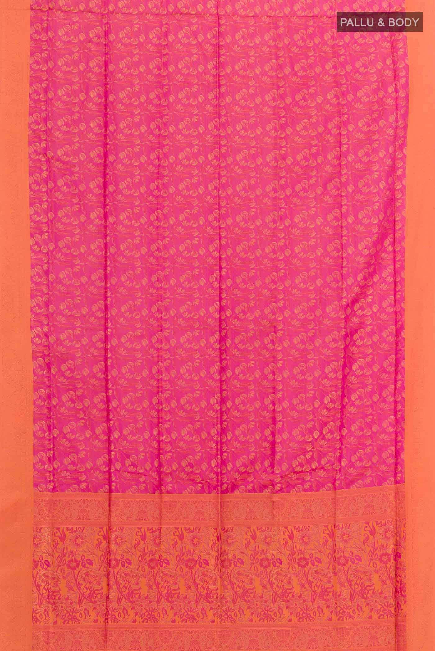 Orange Dual Tone Soft Silk Saree