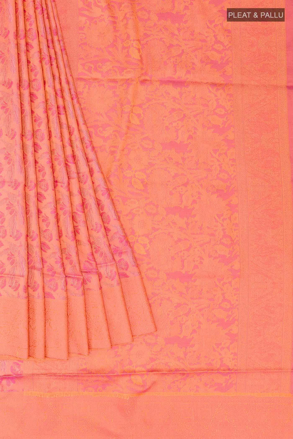Orange Dual Tone Soft Silk Saree