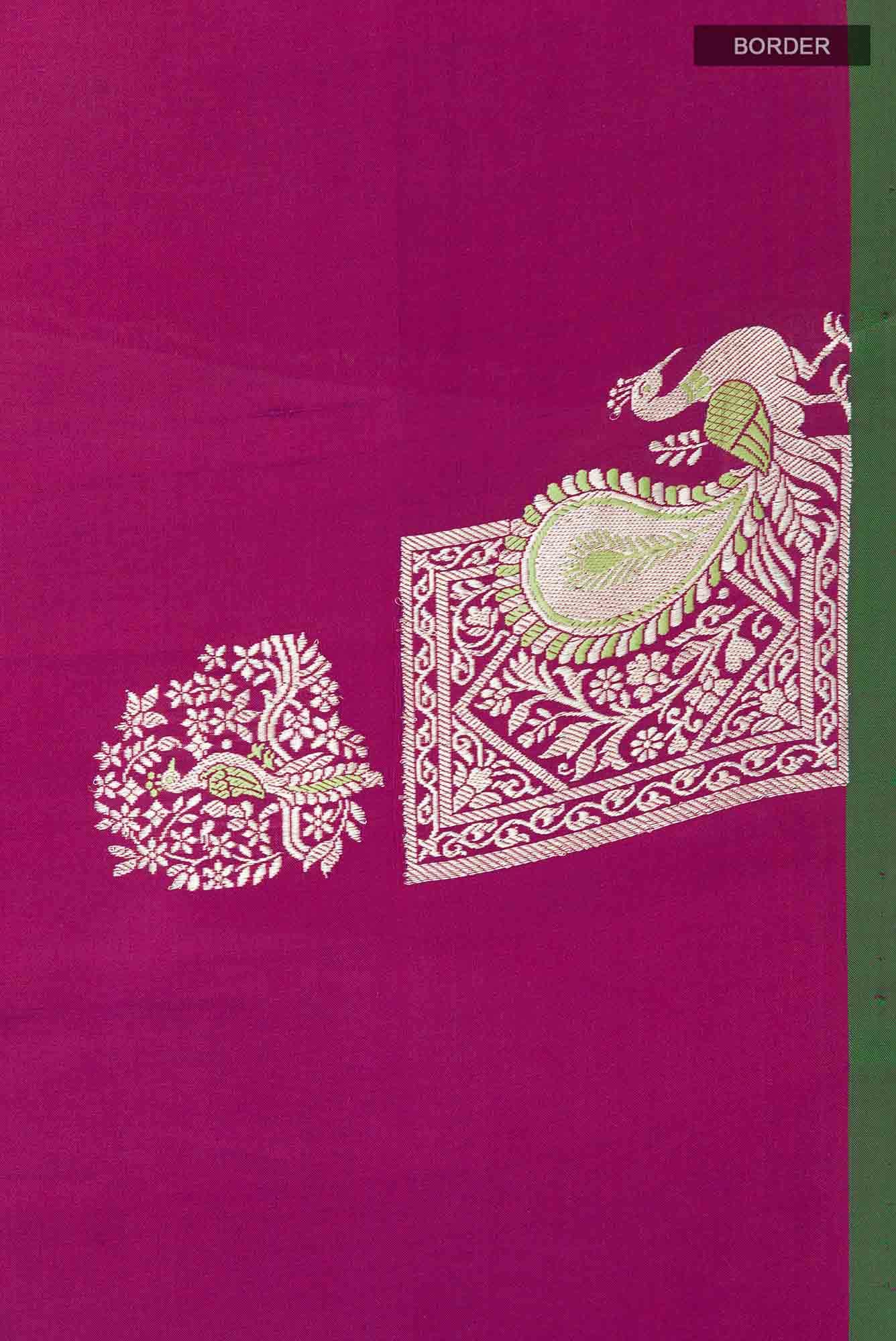 Magenta Banarasi Katan Silk Saree