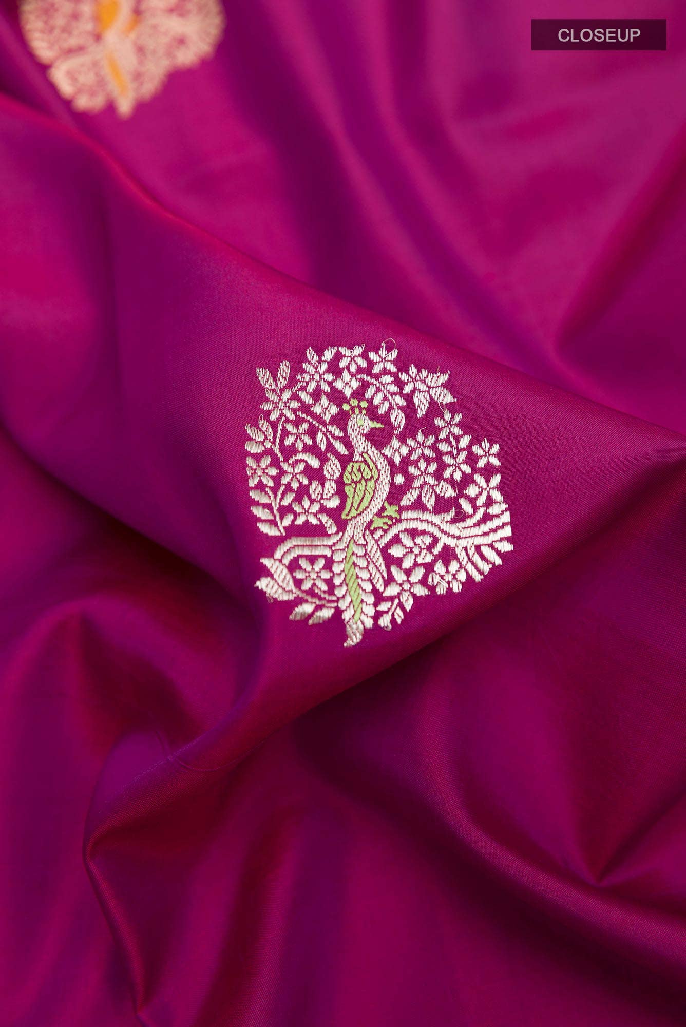 Magenta Banarasi Katan Silk Saree