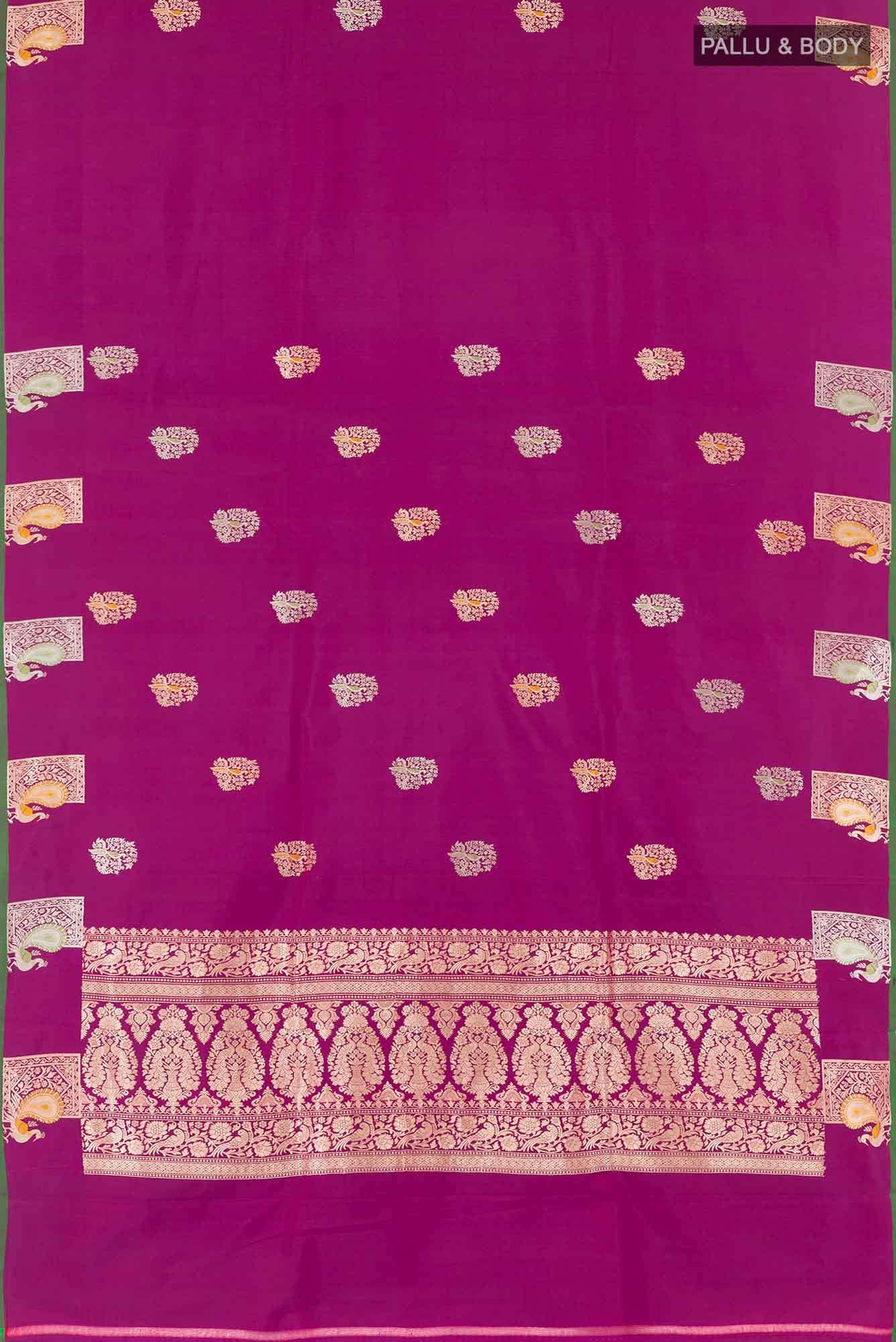 Magenta Banarasi Katan Silk Saree