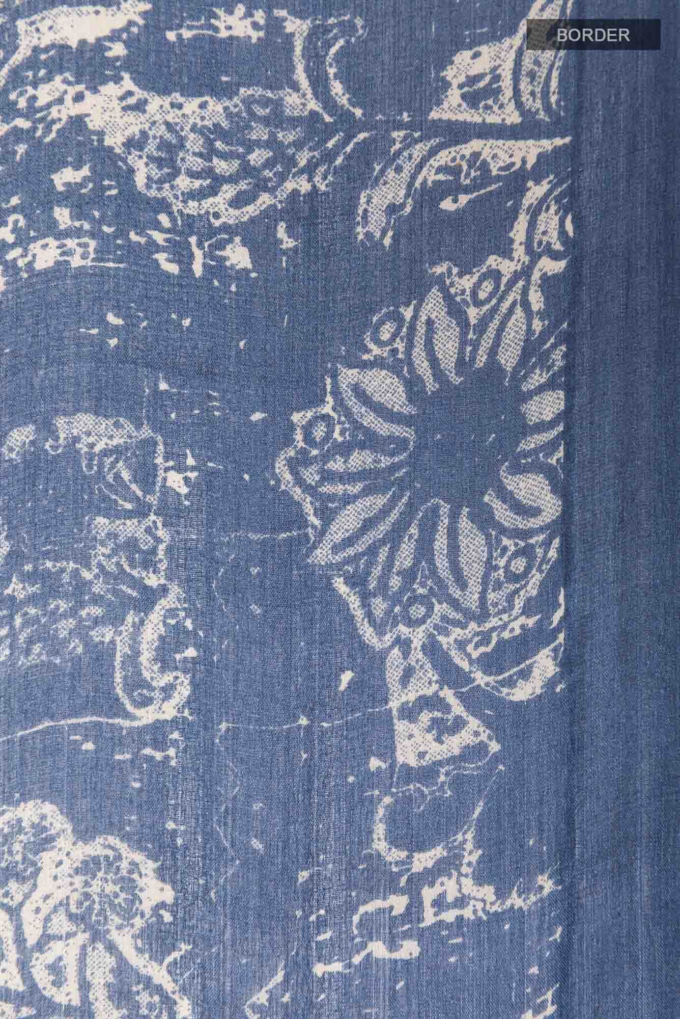 Dark Blue Tussar Saree