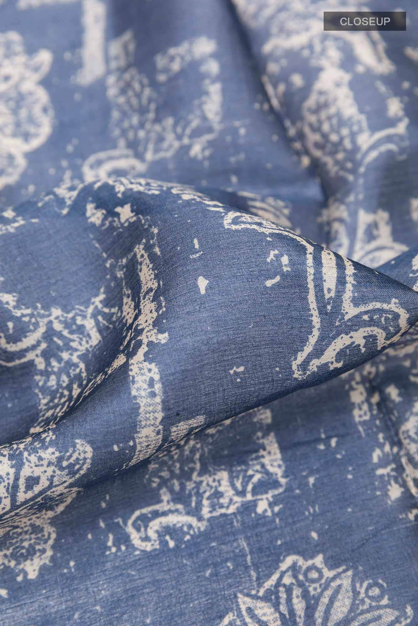 Dark Blue Tussar Saree
