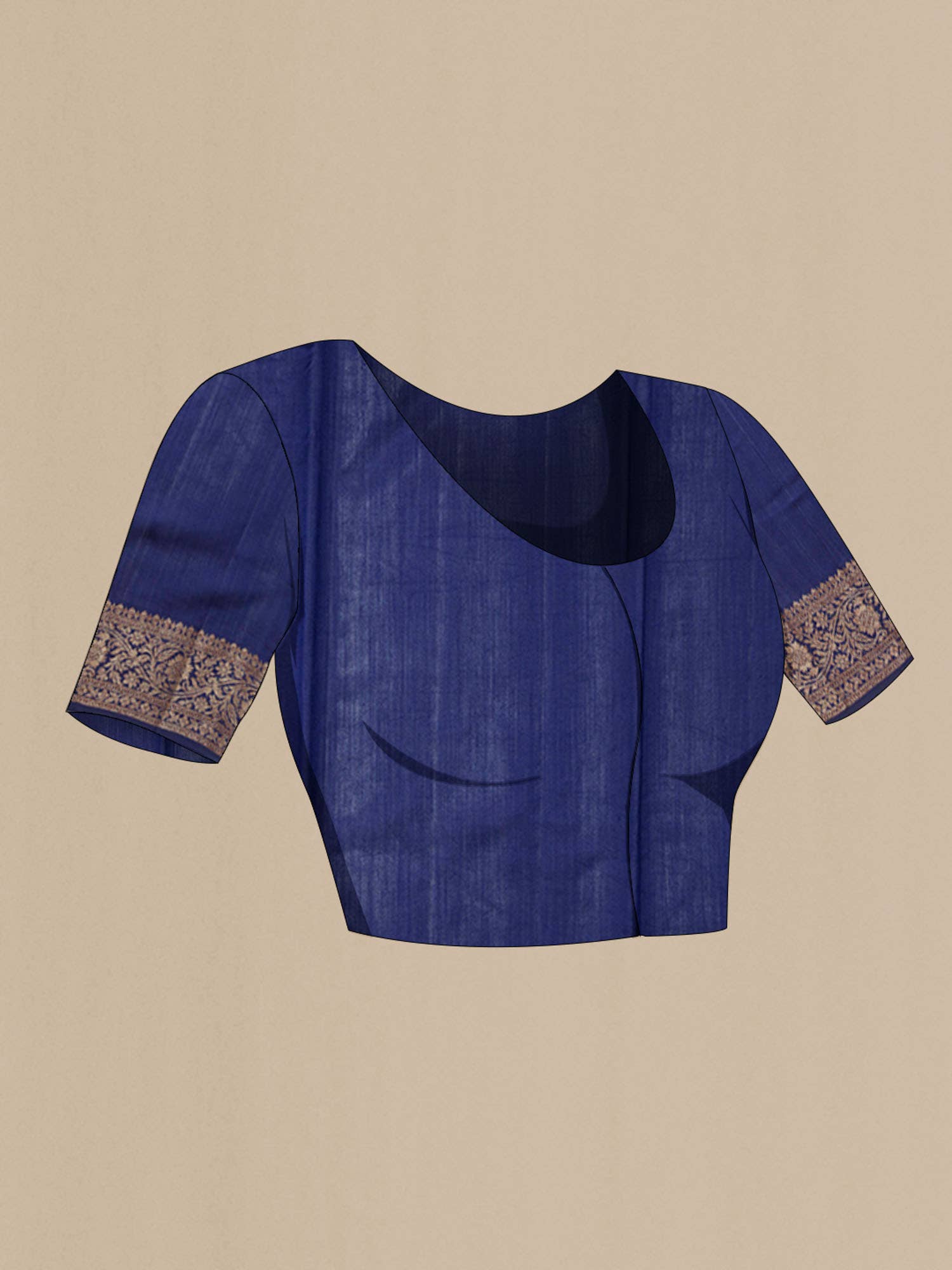 Dark Blue Tussar Saree