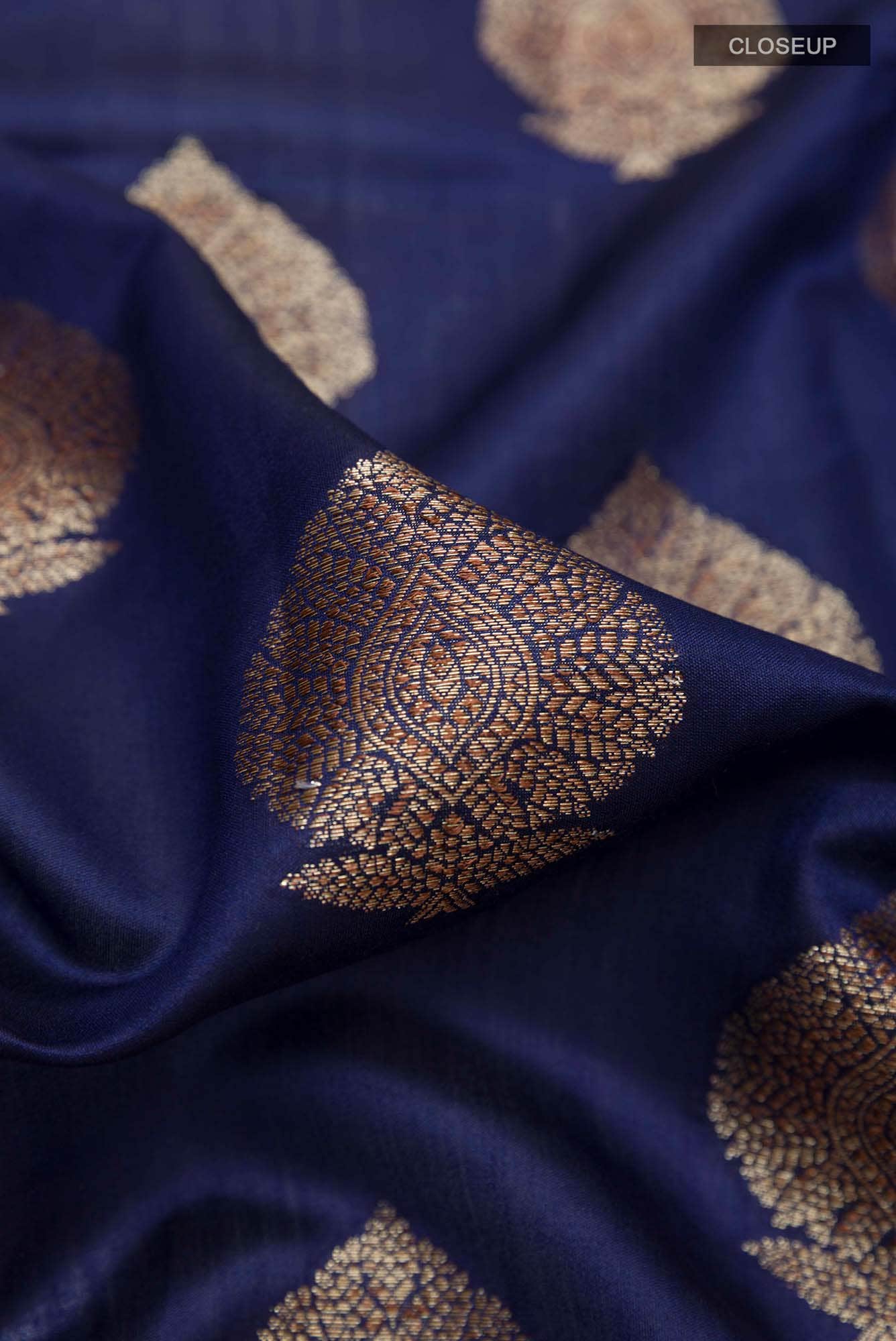 Dark Blue Tussar Saree