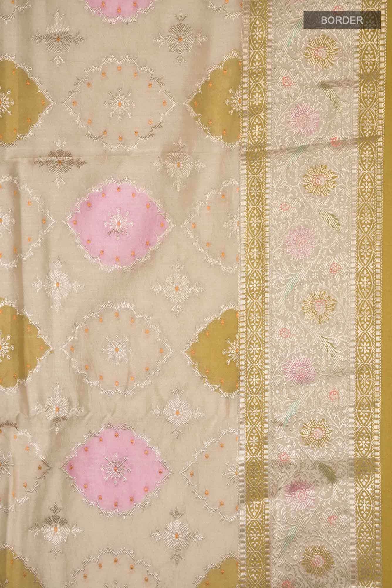 Beige Banarasi Raw Silk Saree