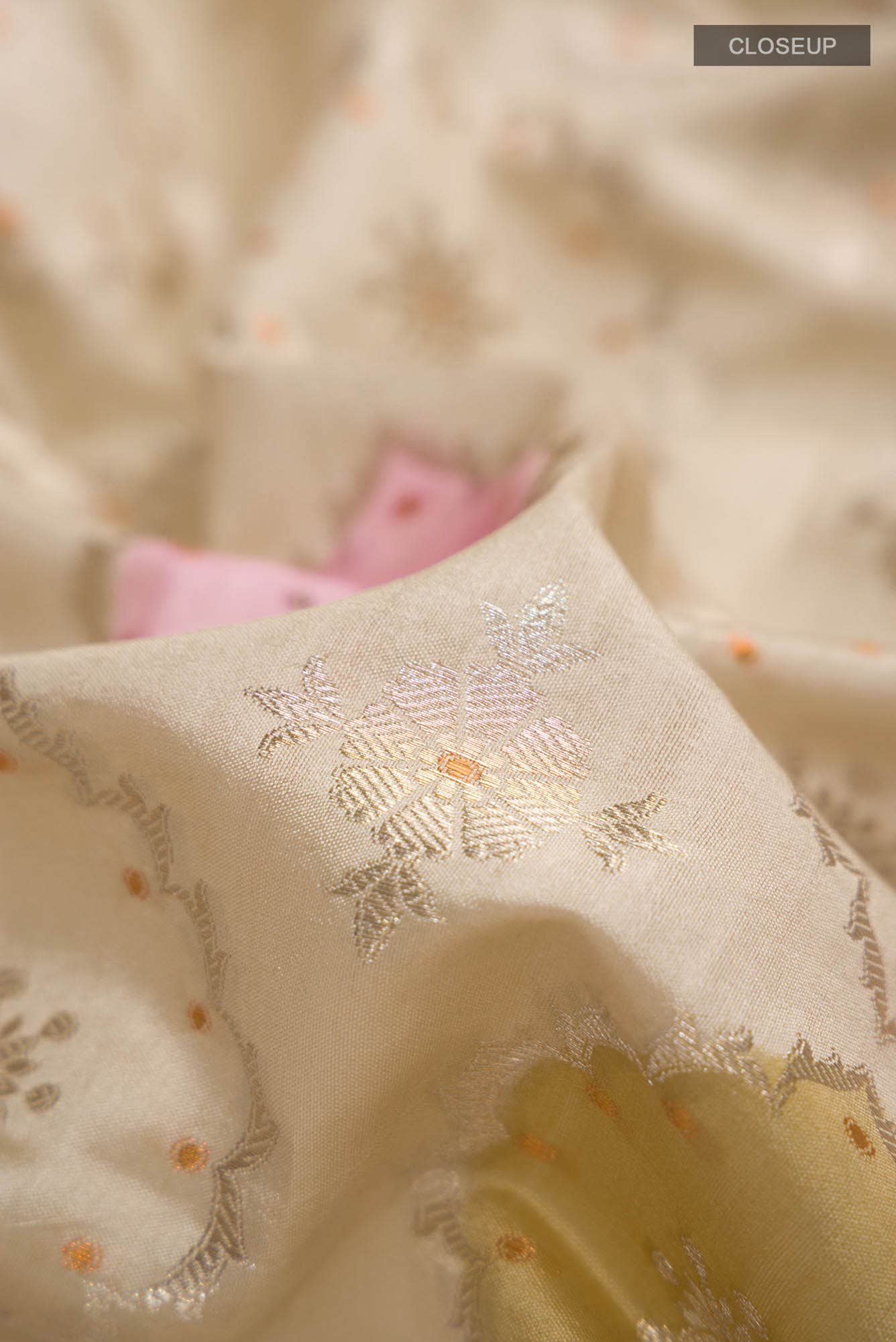 Beige Banarasi Raw Silk Saree