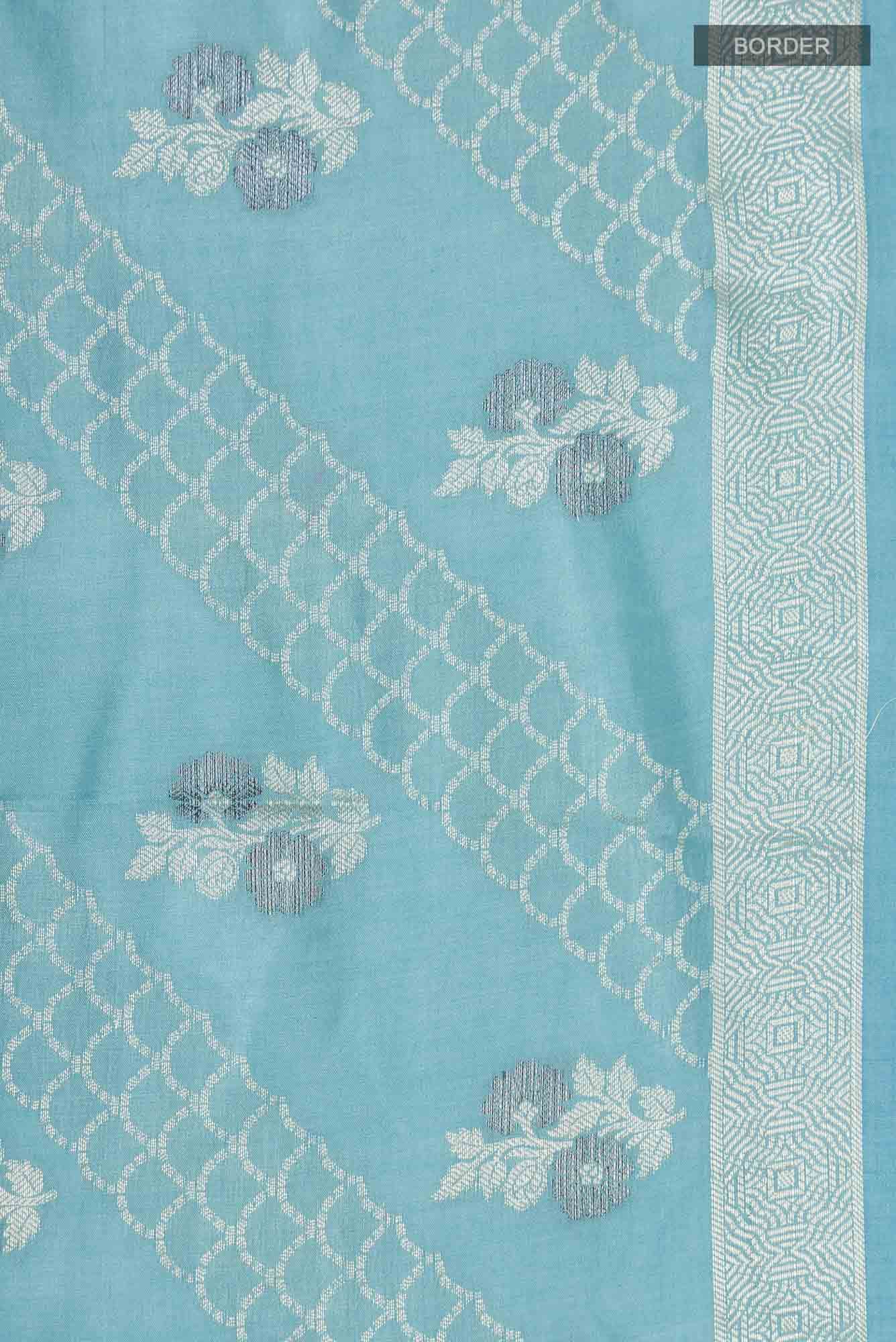 Blue Banarasi Raw Silk Saree