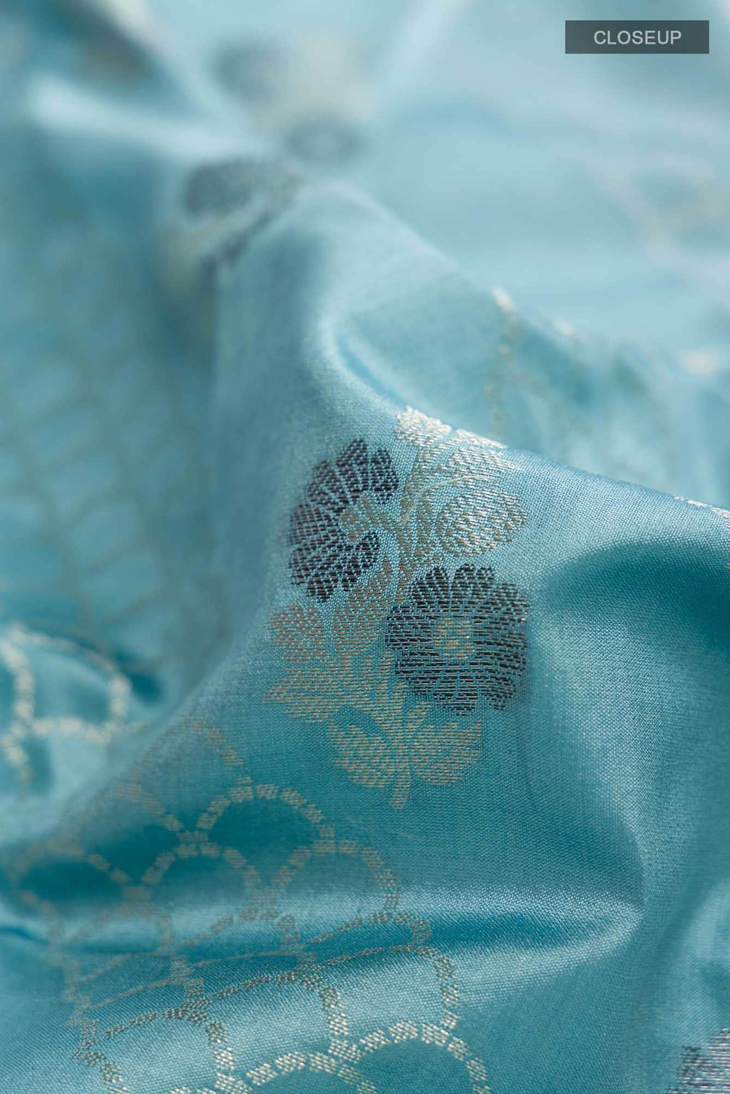 Blue Banarasi Raw Silk Saree