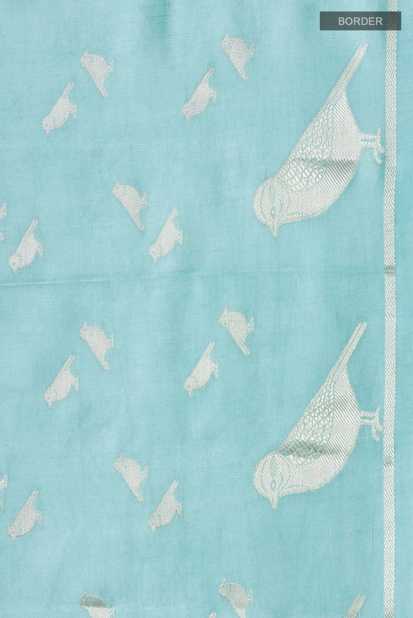 Blue Banarasi Raw Silk Saree