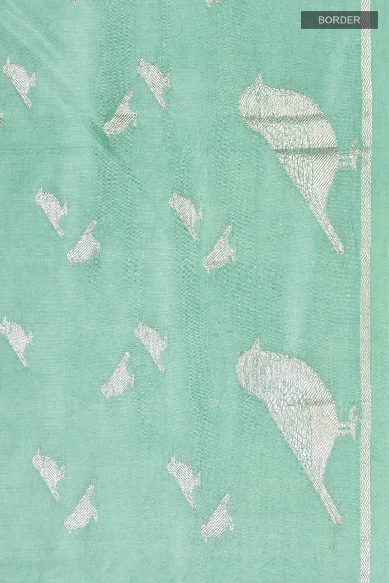 Green Banarasi Raw Silk Saree