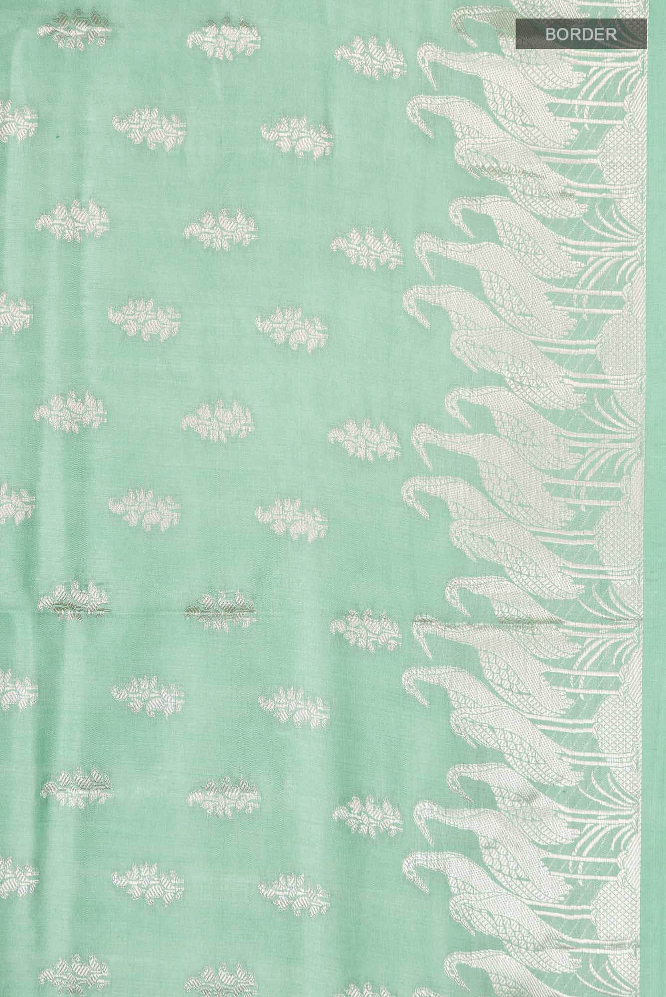 Green Banarasi Raw Silk Saree