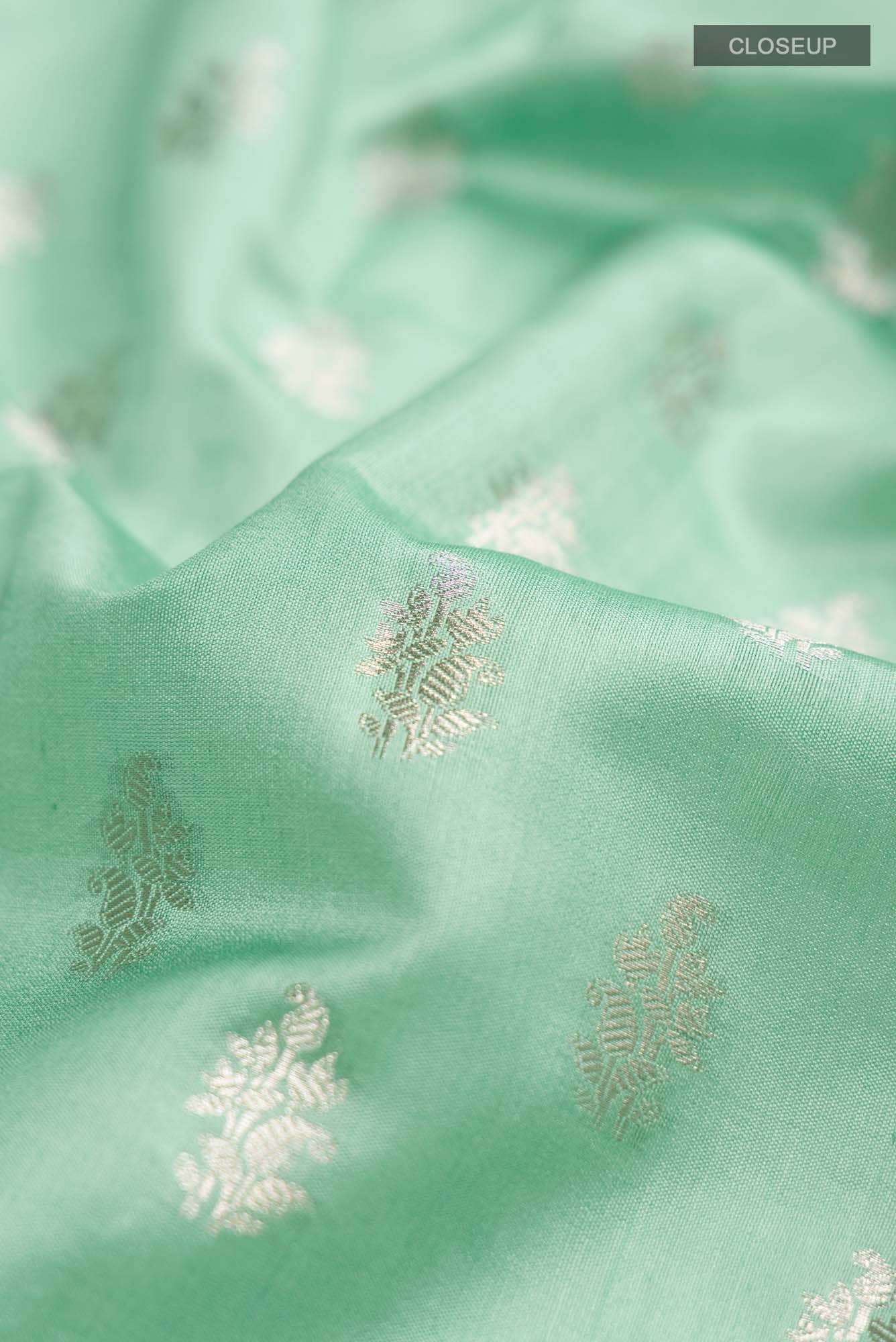 Green Banarasi Raw Silk Saree