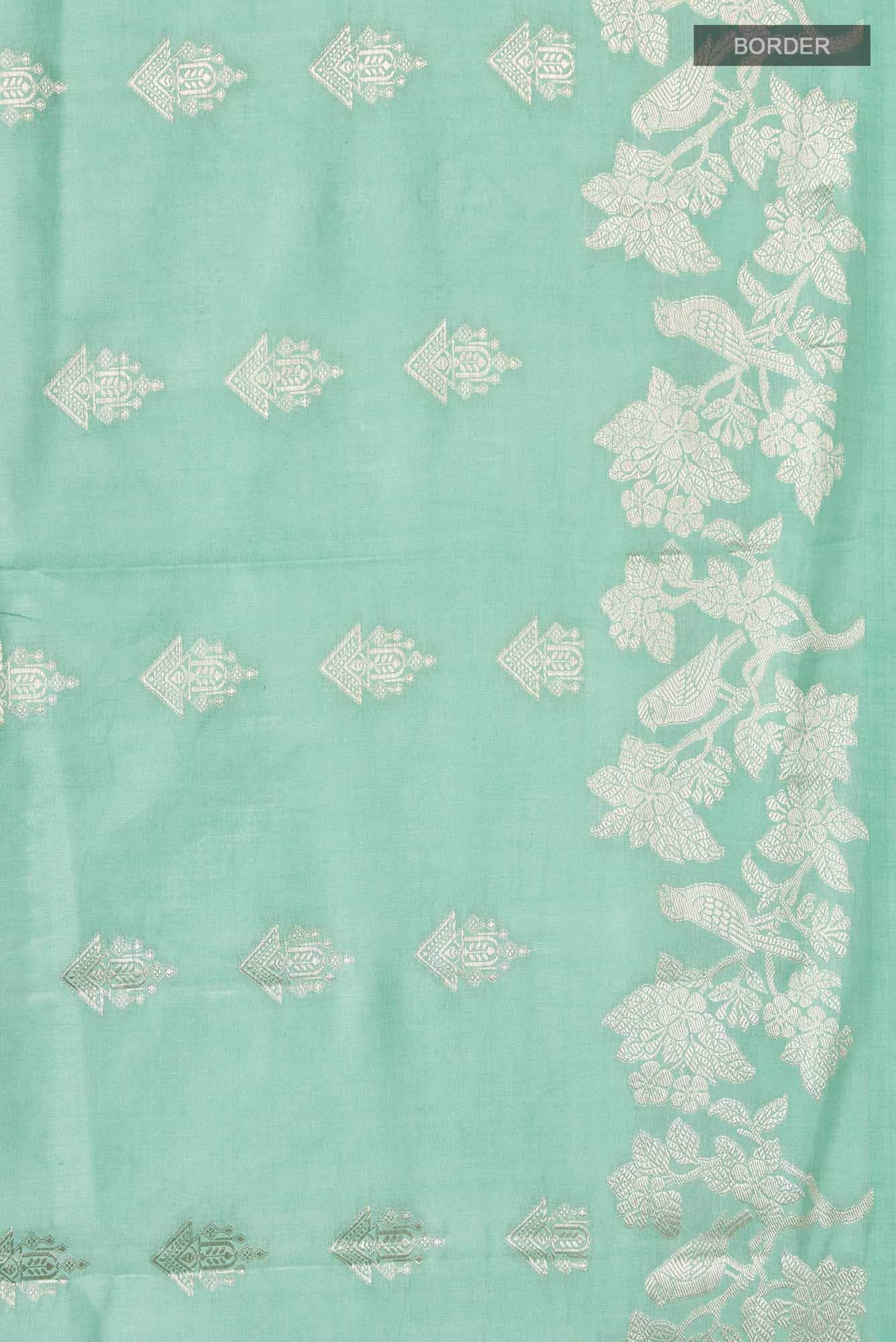 Green Banarasi Raw Silk Saree