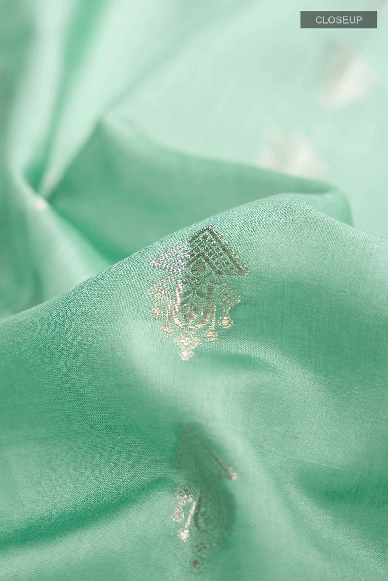 Green Banarasi Raw Silk Saree