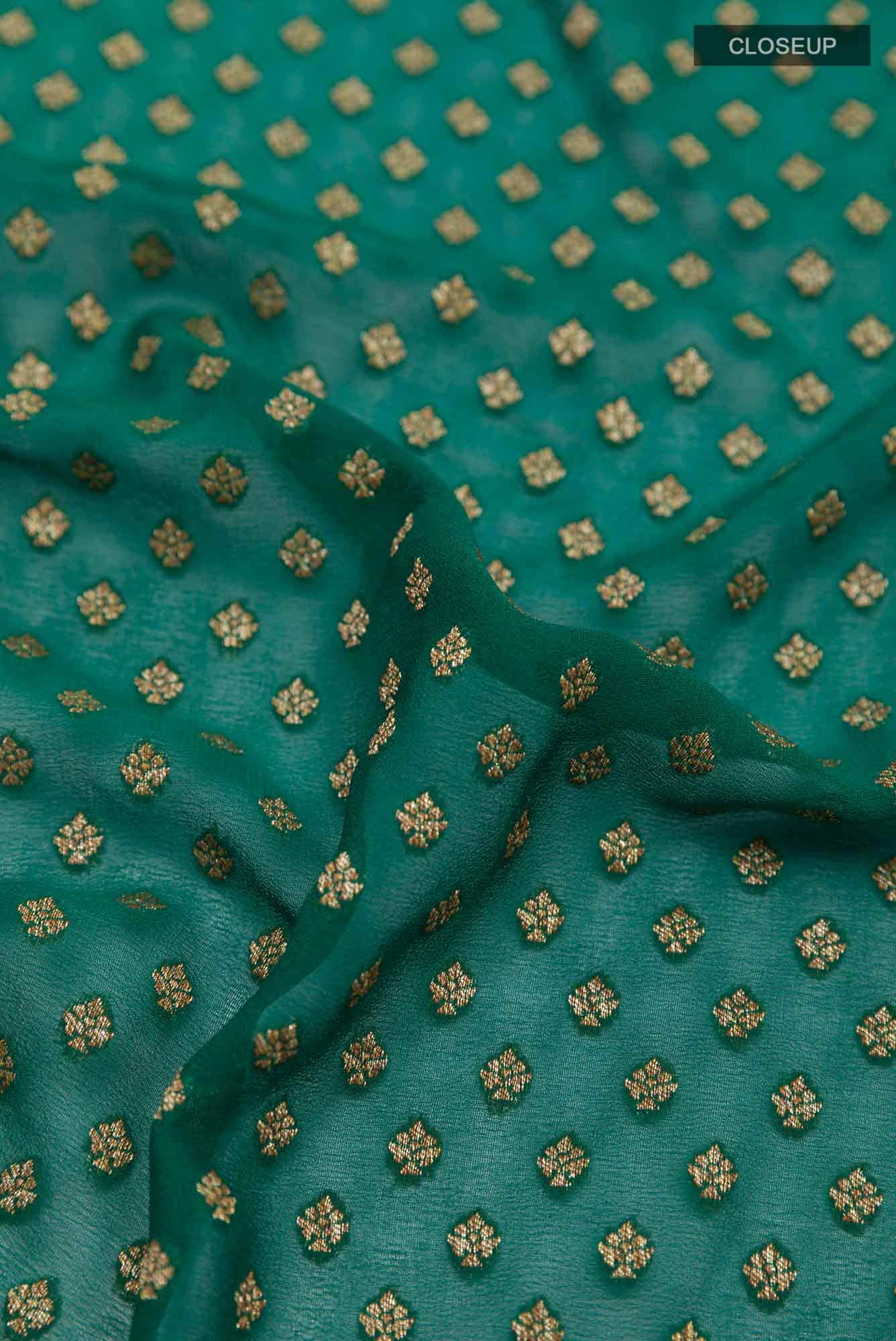 Bottle Green Georgette Saree