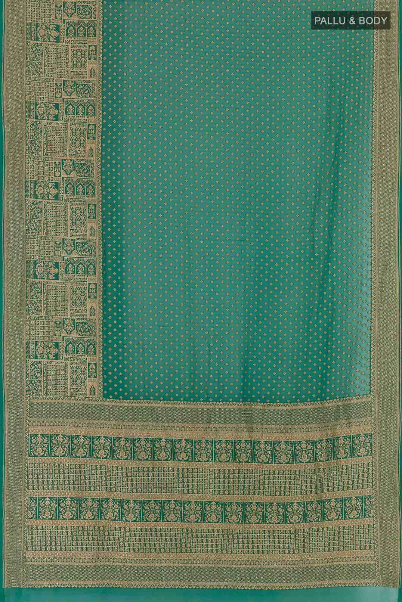 Bottle Green Georgette Saree
