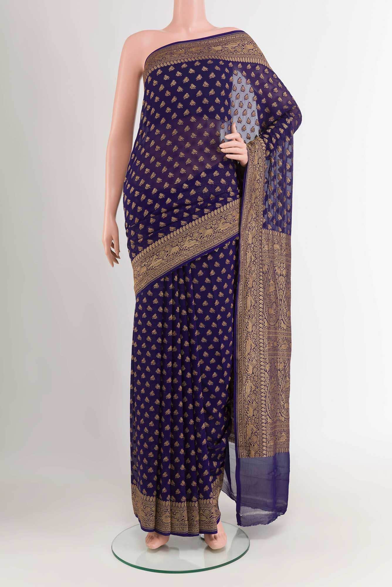 Blue Banarasi Saree