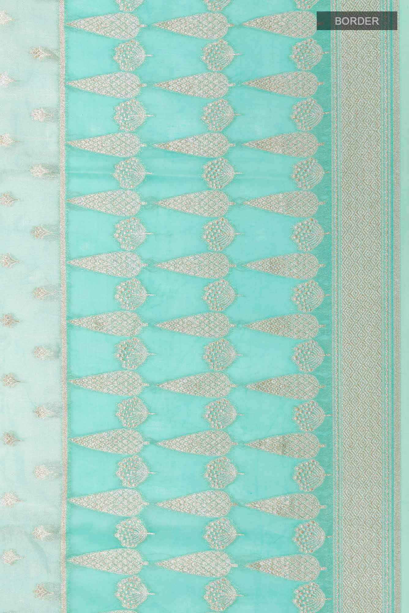 Sea Green Banarasi Tissue Silk Saree